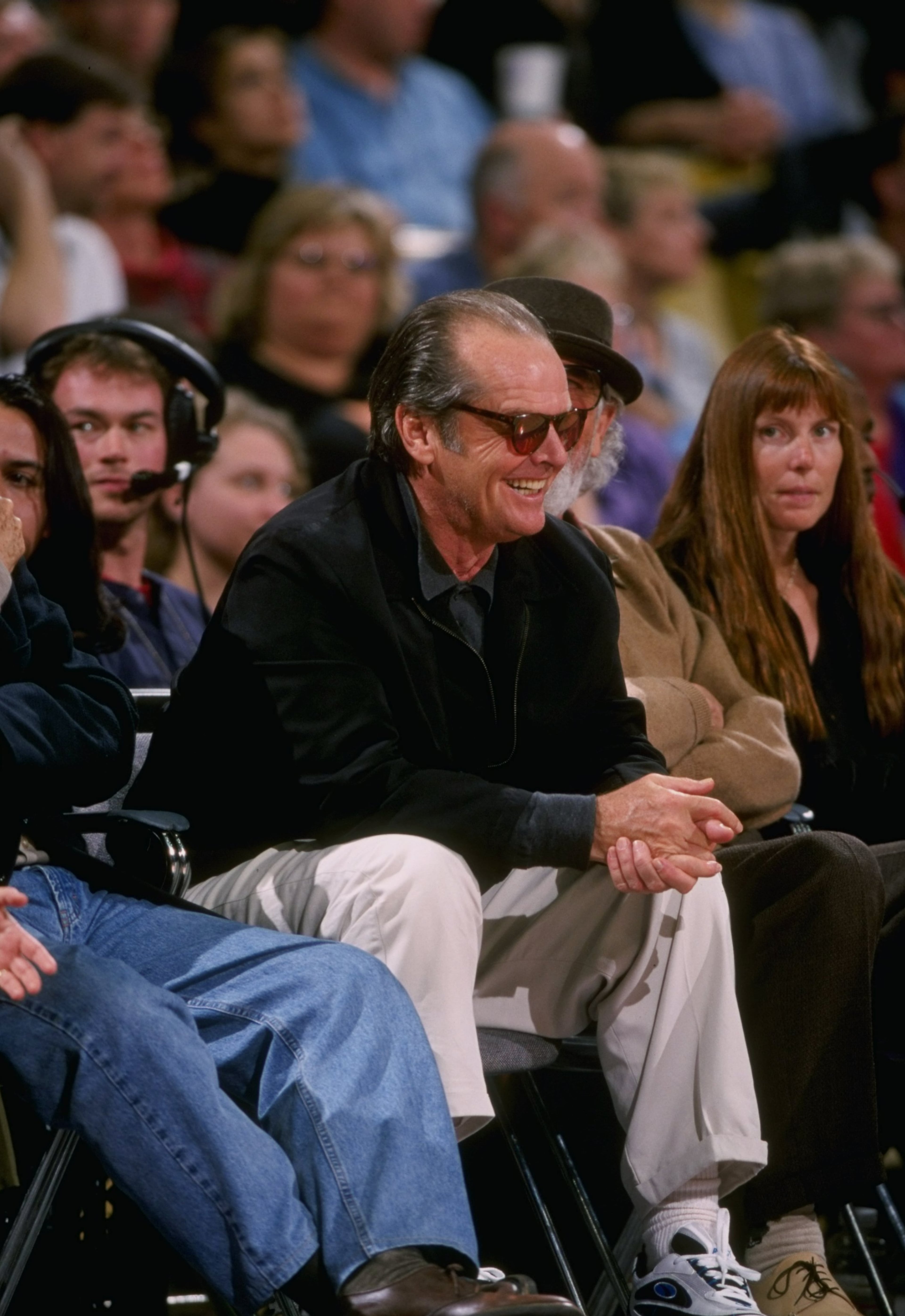 Actor and fan Jack Nicholson watches a game between the Los Angeles Lakers and the Phoenix Suns at the Great Western Forum in Inglewood, Calif., on March 18, 1998.
