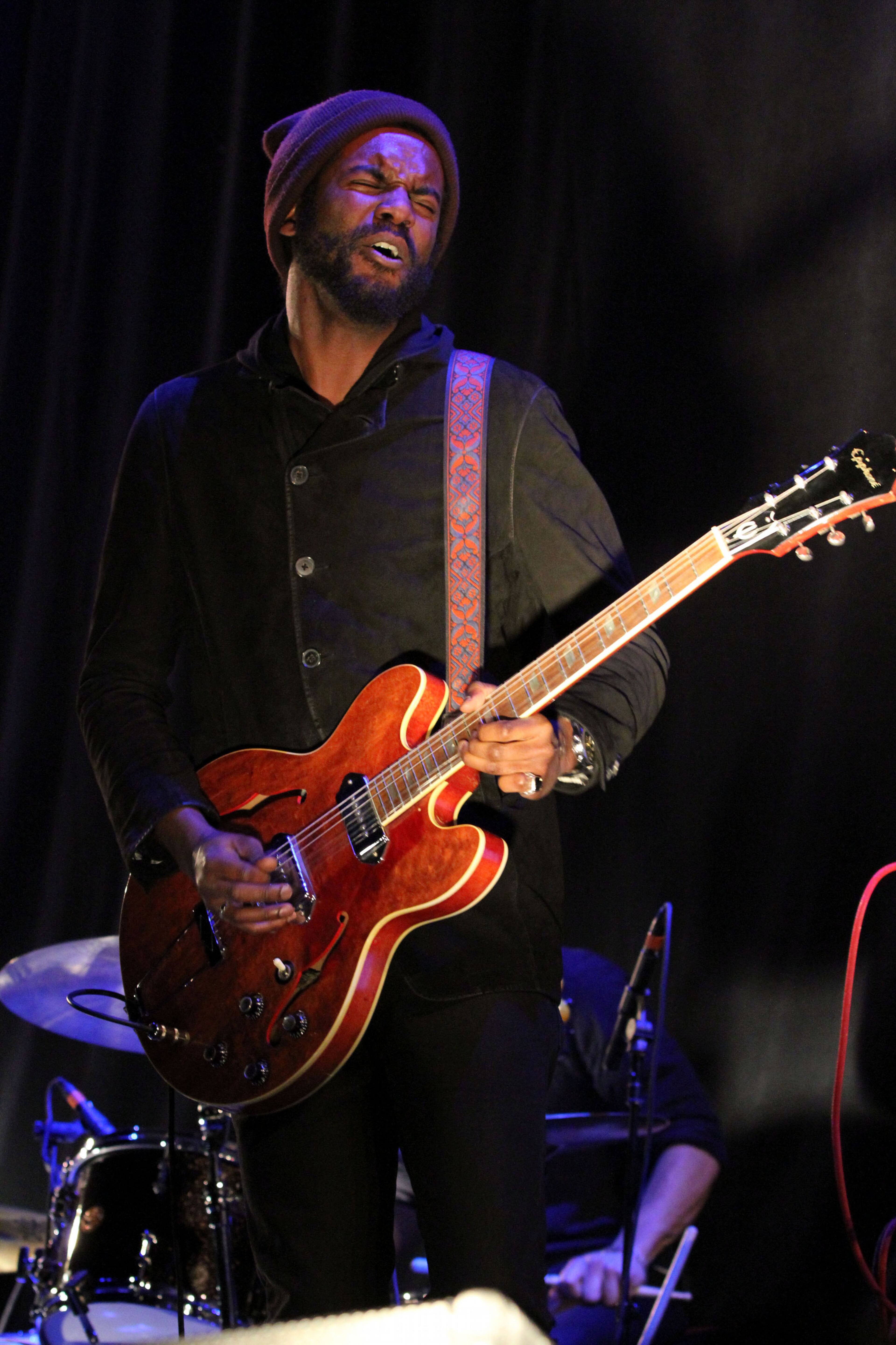 Blues guitar virtuoso Gary Clark, Jr. opens for the Kings of Leon Wednesday, Feb. 5, 2014 at Philips Arena in Atlanta.