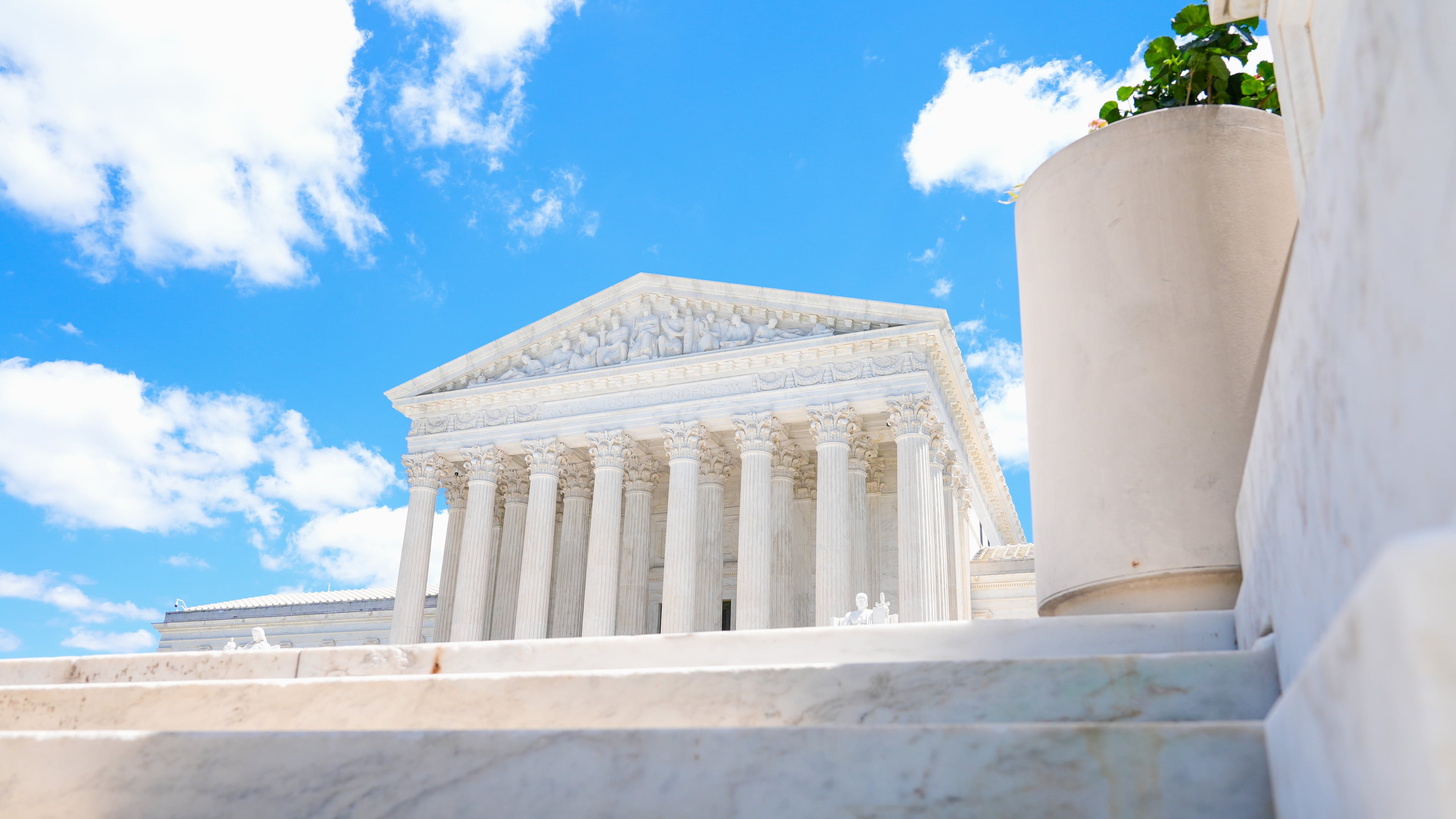 The U.S. Supreme Court is seen Friday, May 15, 2026, in Washington. (AP Photo/Mariam Zuhaib)