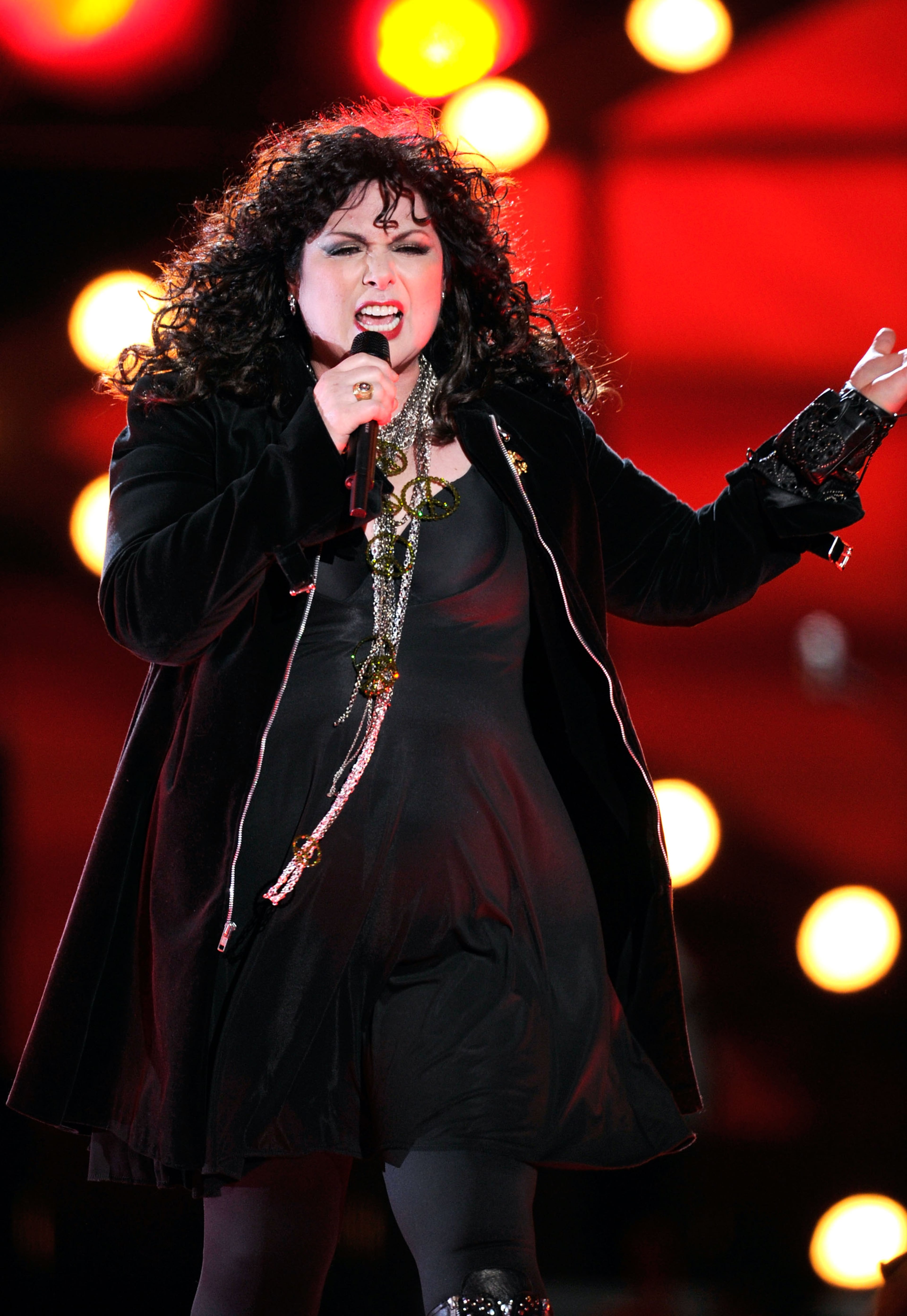 After: Musician Ann Wilson of the band Heart performs onstage during "VH1 Divas Salute the Troops" presented by the USO at the MCAS Miramar on Dec. 3, 2010, in Miramar, Calif.