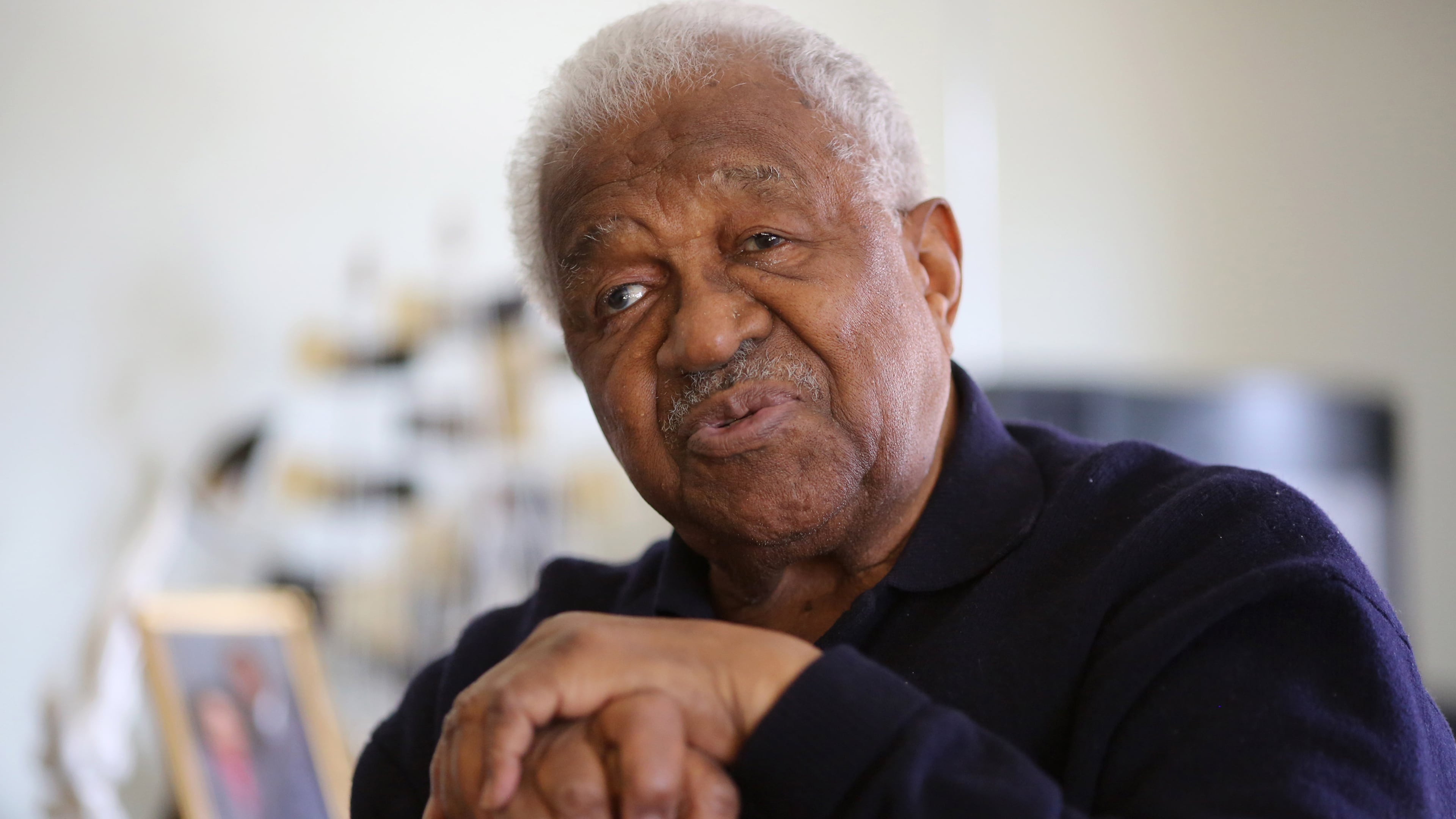 Benjamin Gaines, 93, a retired Pullman porter, pictured on Feb. 17, 2016, at his home in Evanston, Ill.