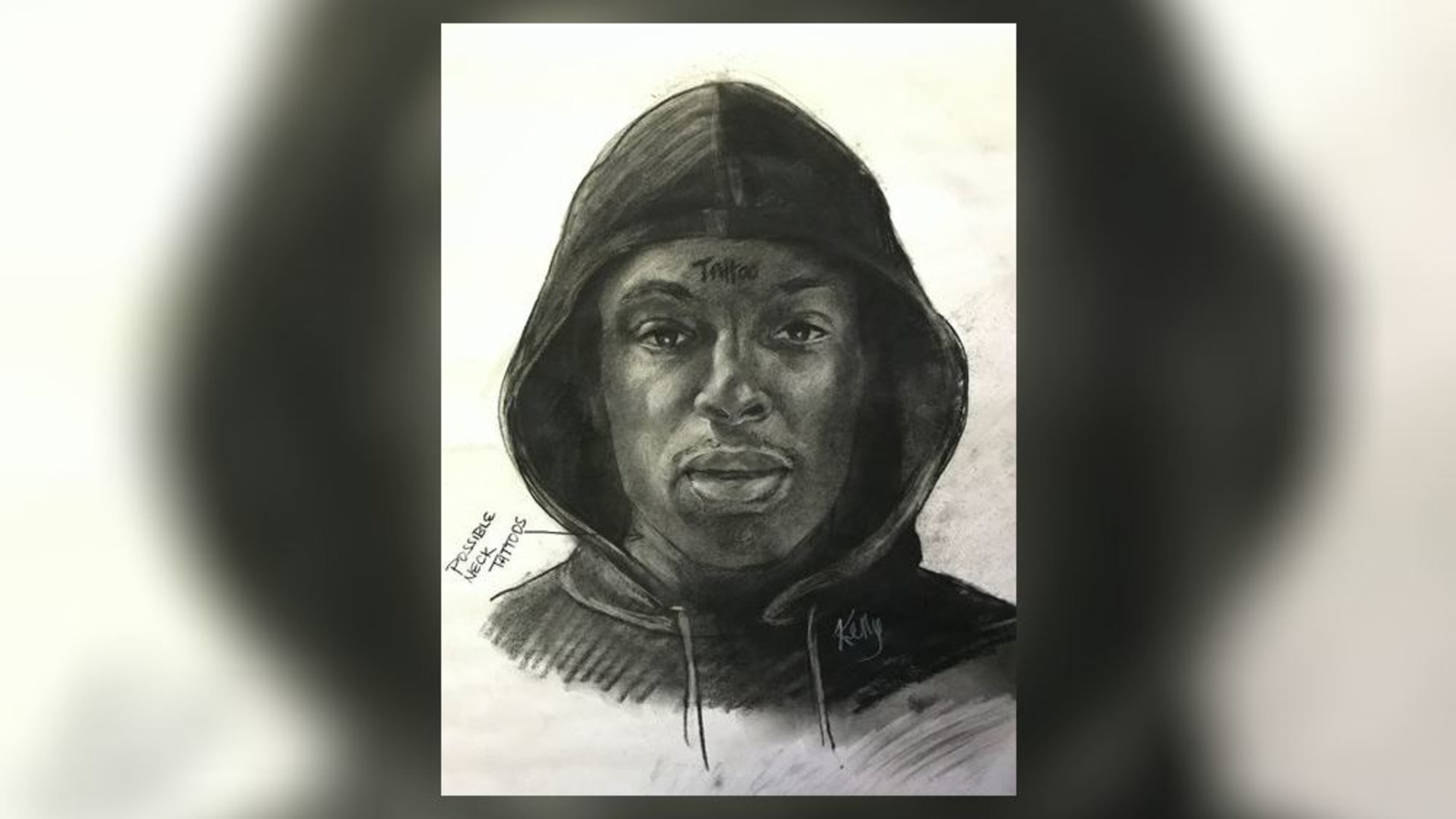 The man is described as being about 6'1" with a slim build and a tattoo on his face.