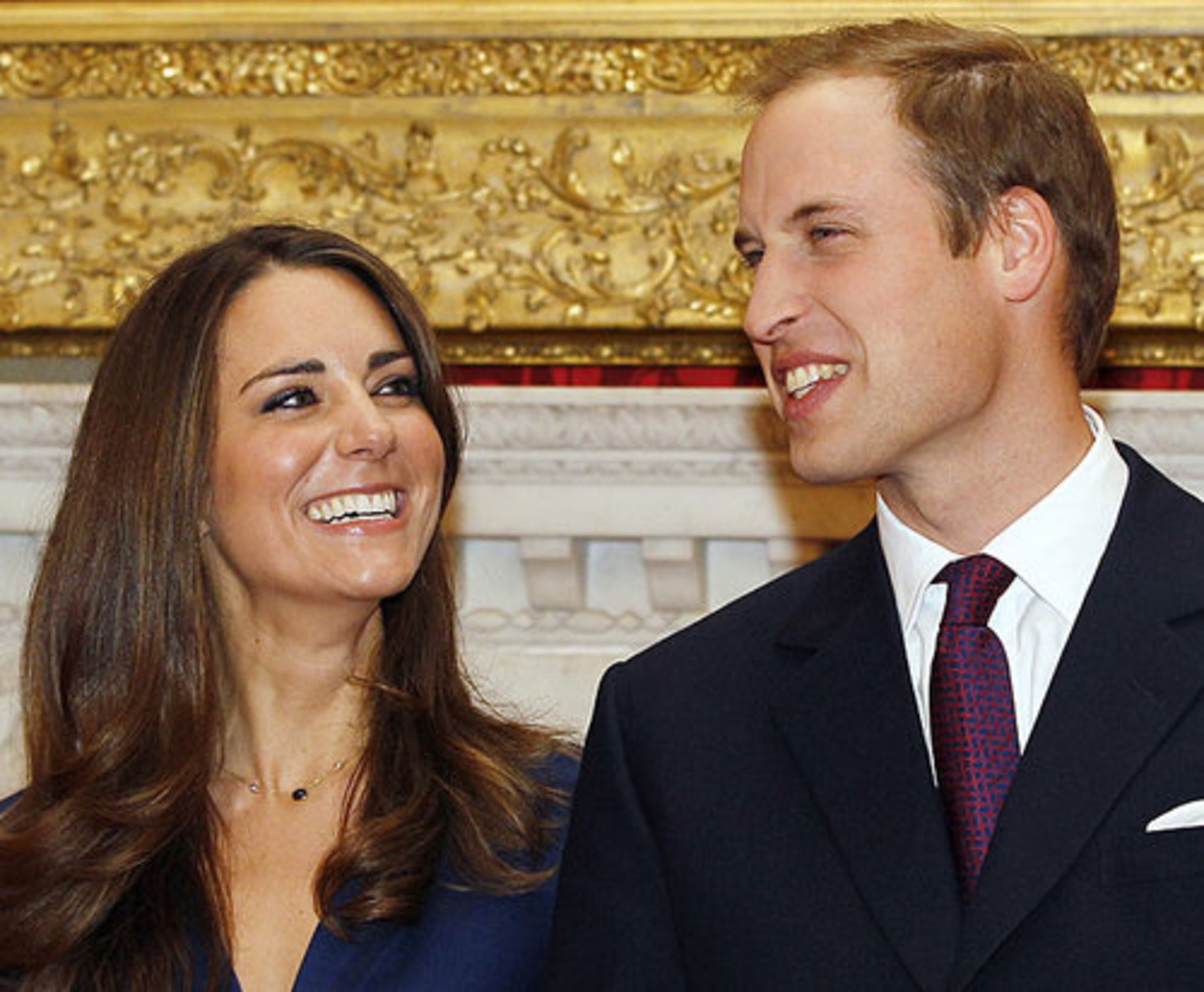 Britain's Prince William and his fiancee Kate Middleton pose for the media at St. James's Palace in London, Tuesday Nov. 16, 2010, after they announced their engagement.
