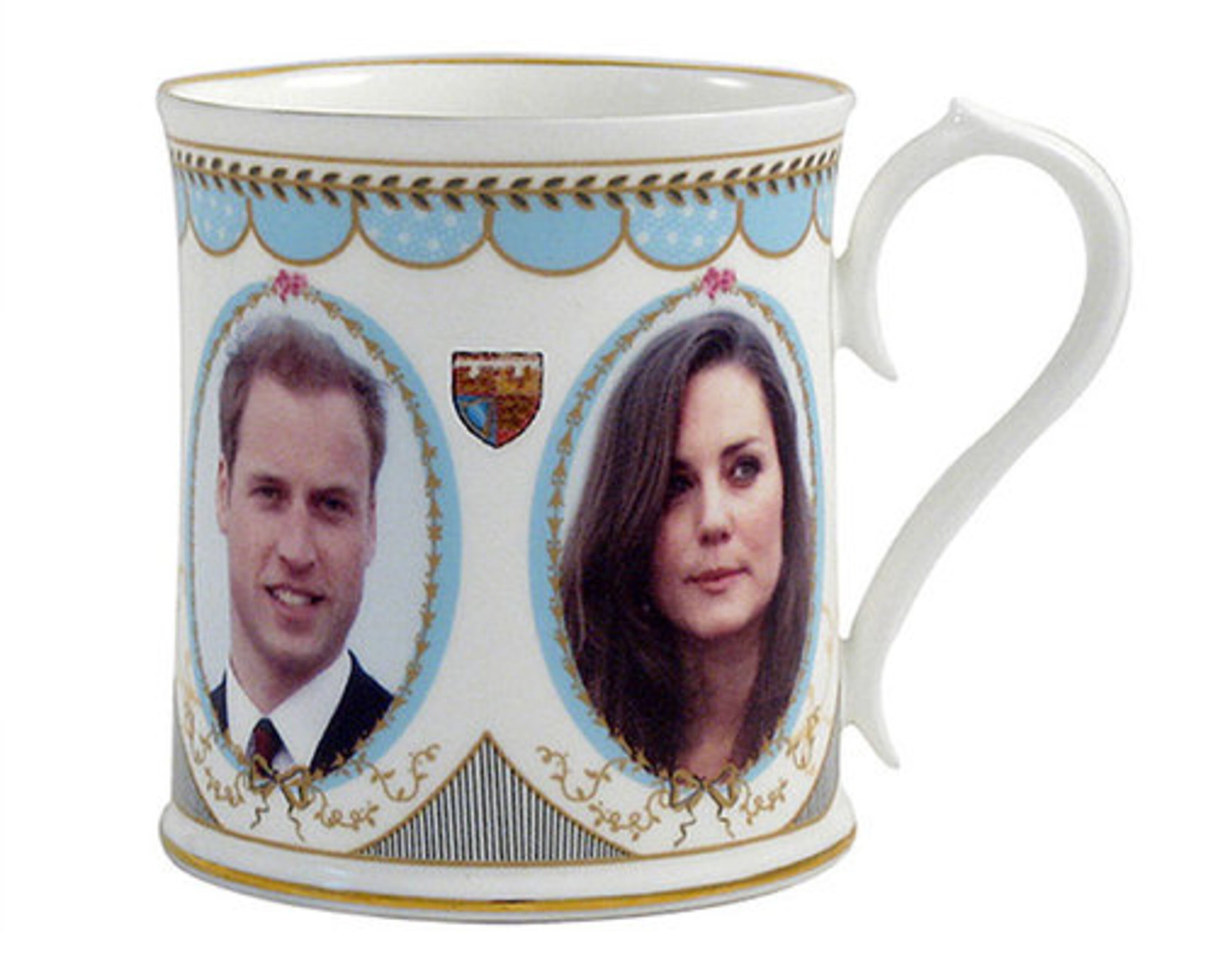 This image made available in London by Aynsley China shows one of a series of designs for a new range of china pieces which went into production Tuesday Nov. 16, 2010, following the announcement of Prince William and Kate Middleton's engagement.