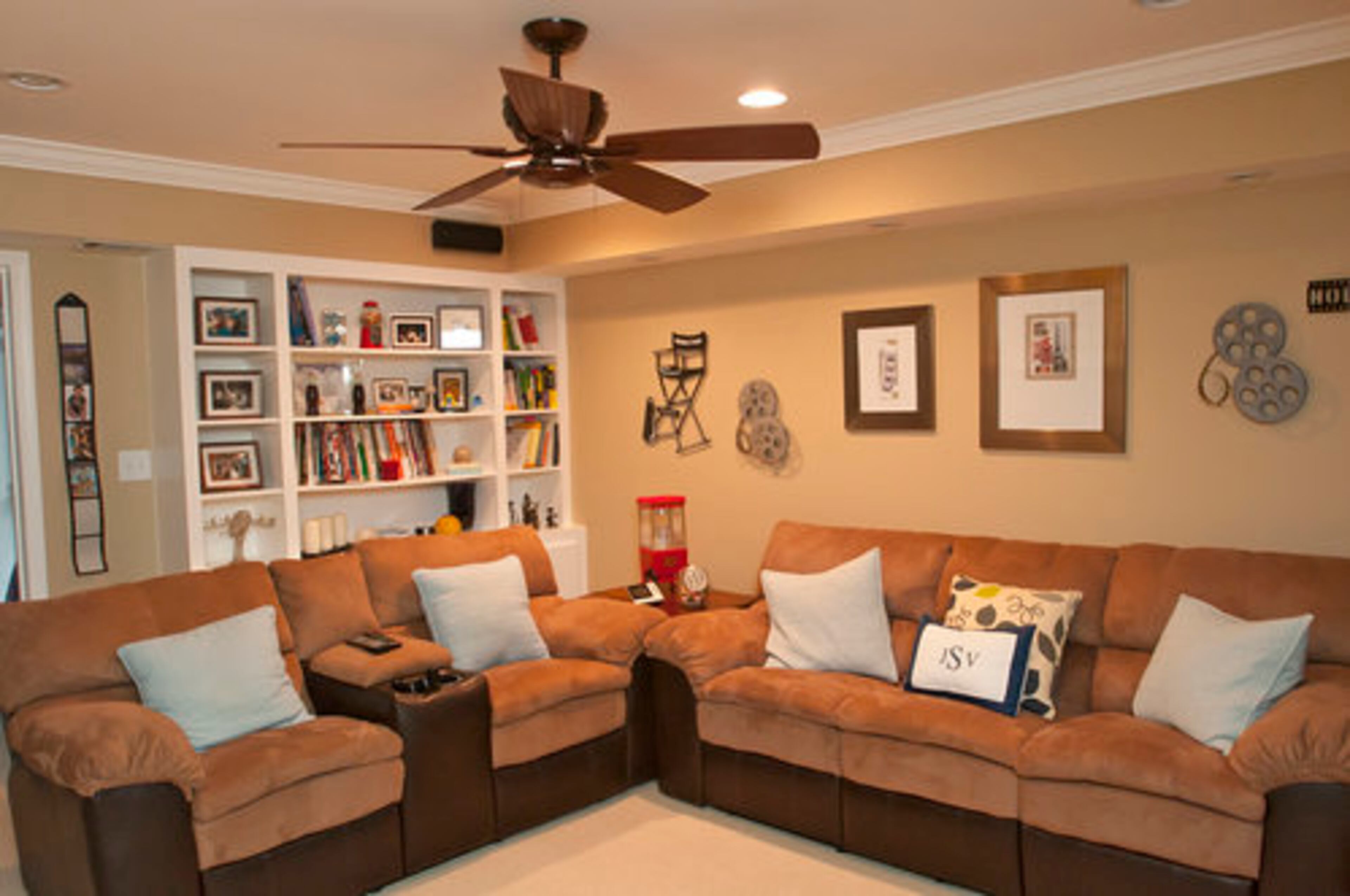 We always want our family and guests to feel relaxed and welcomed when they come into our home, Vanessa said. The theater room is one area for the family to come together to relax, she said. There's also a guest room behind the theater room.