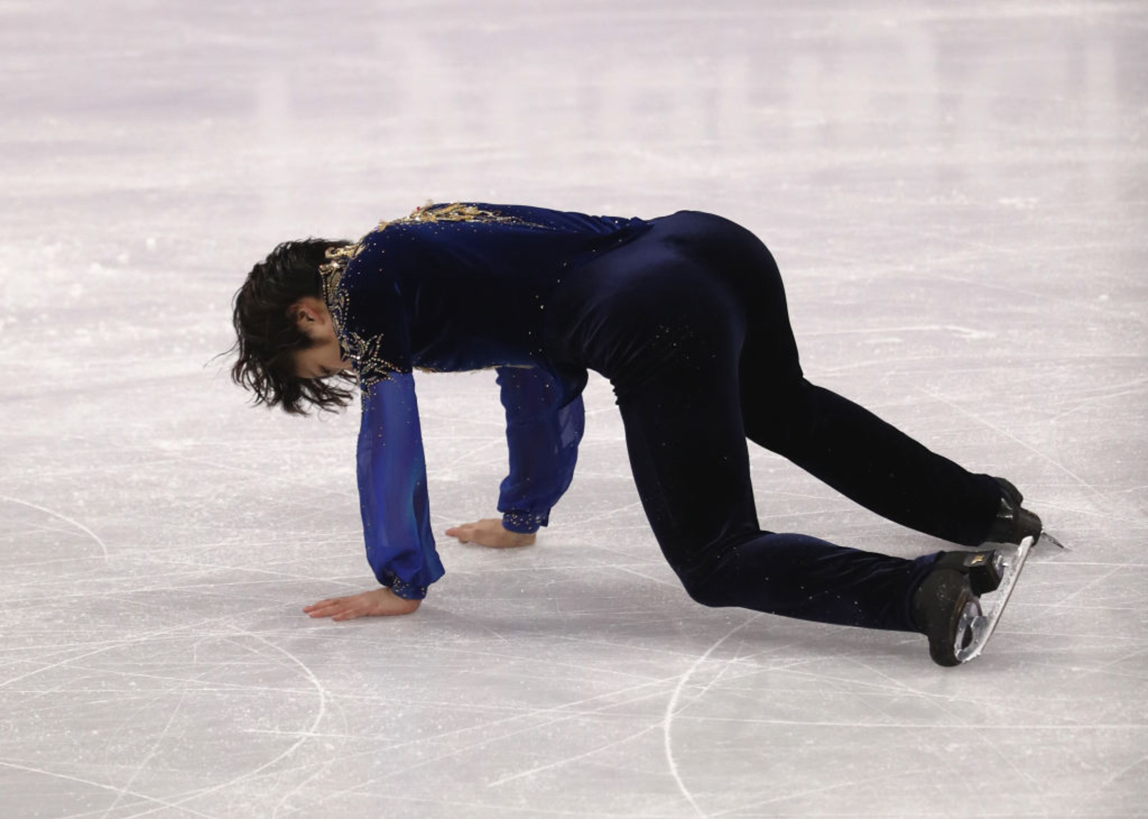 GANGNEUNG, SOUTH KOREA - FEBRUARY 17: Shoma Uno of Japan competes during the Men's Single Free Program on day eight of the PyeongChang 2018 Winter Olympic Games at Gangneung Ice Arena on February 17, 2018 in Gangneung, South Korea. (Photo by Robert Cianflone/Getty Images)