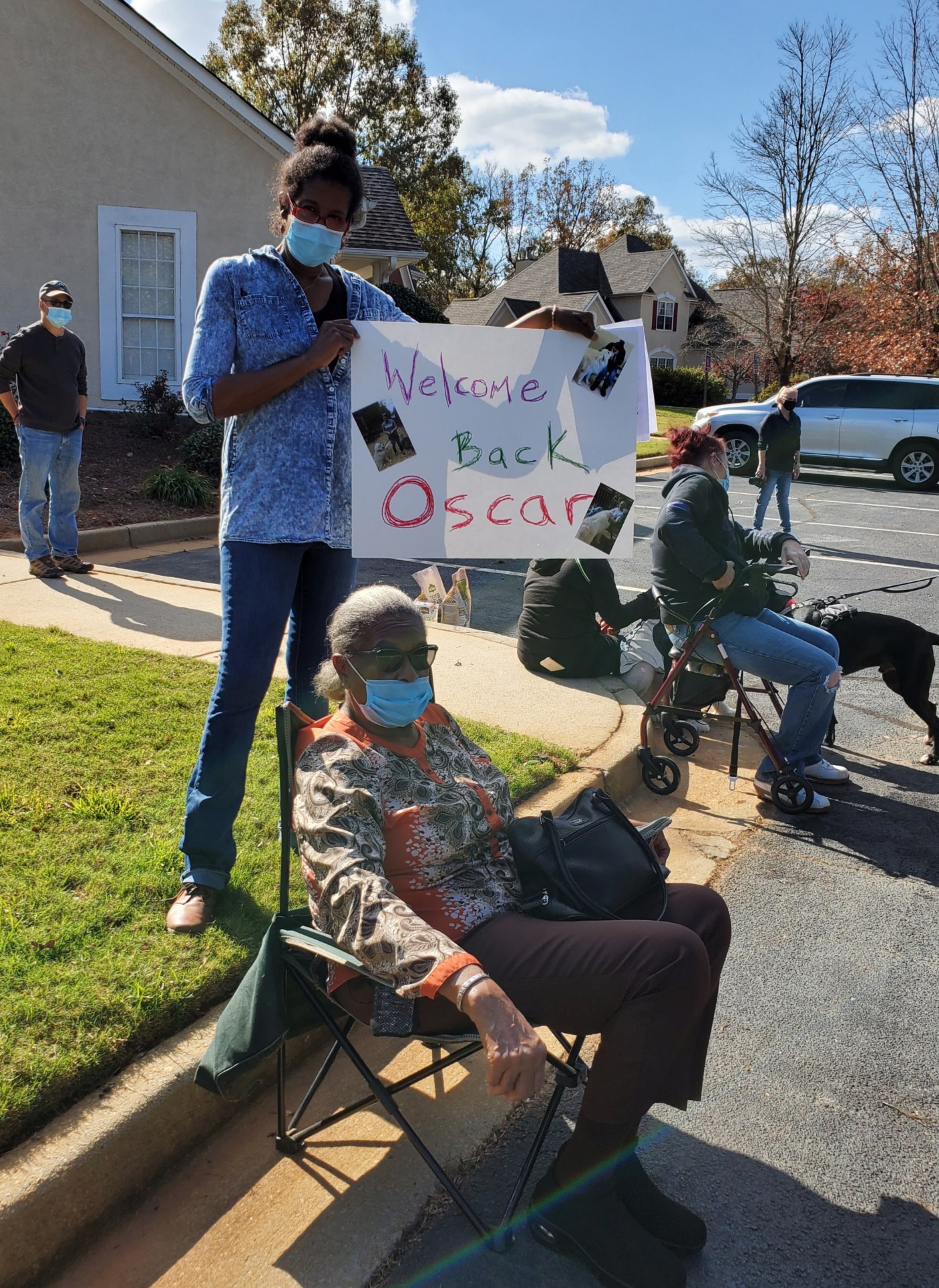 The Windsong Plantation neighborhood had a party for the dog and his reunited owners.
Courtesy of Phyllis Perez and Leslie Meadows.