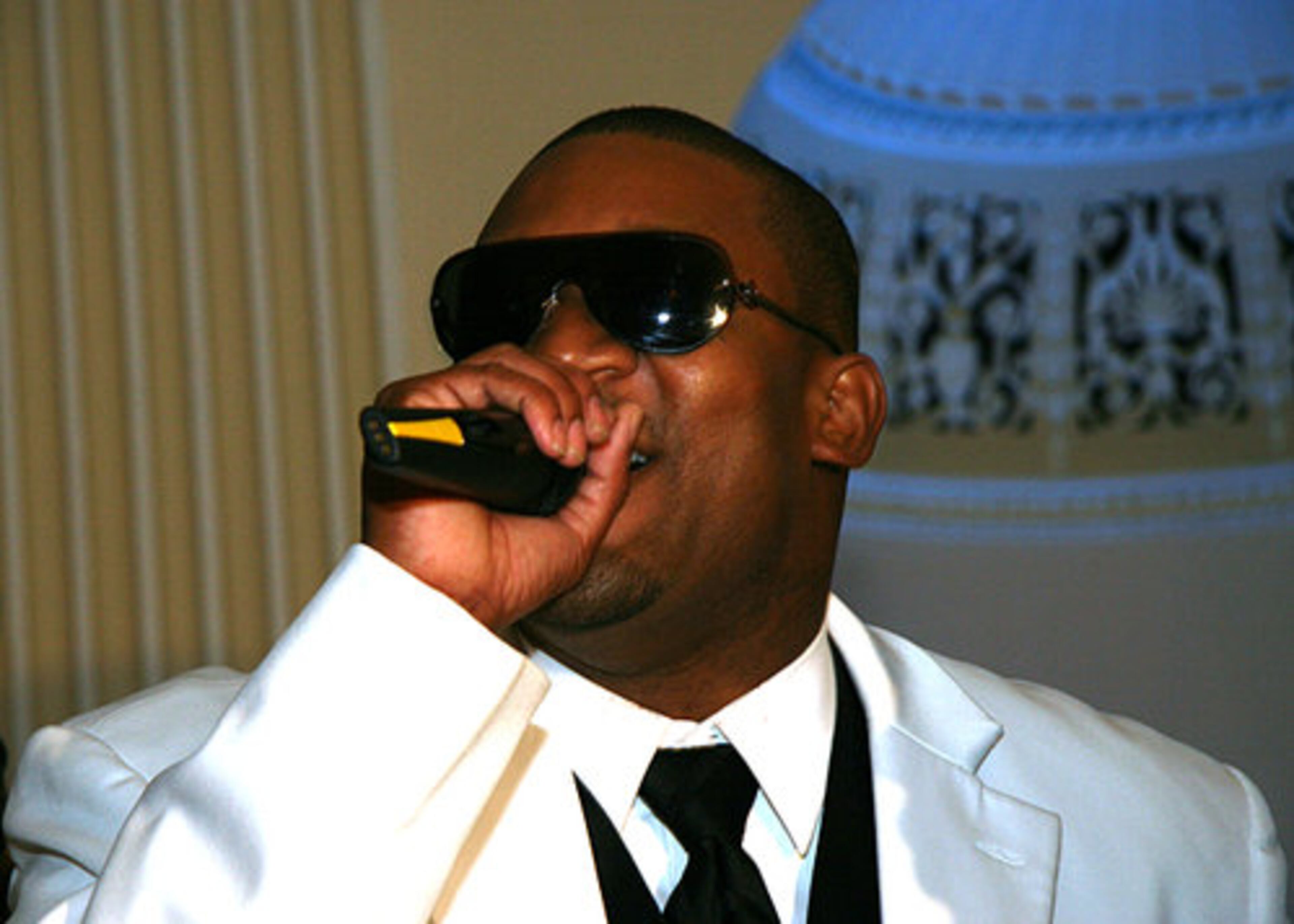 Rapper Alfamega performing at T.I.'s private birthday party.