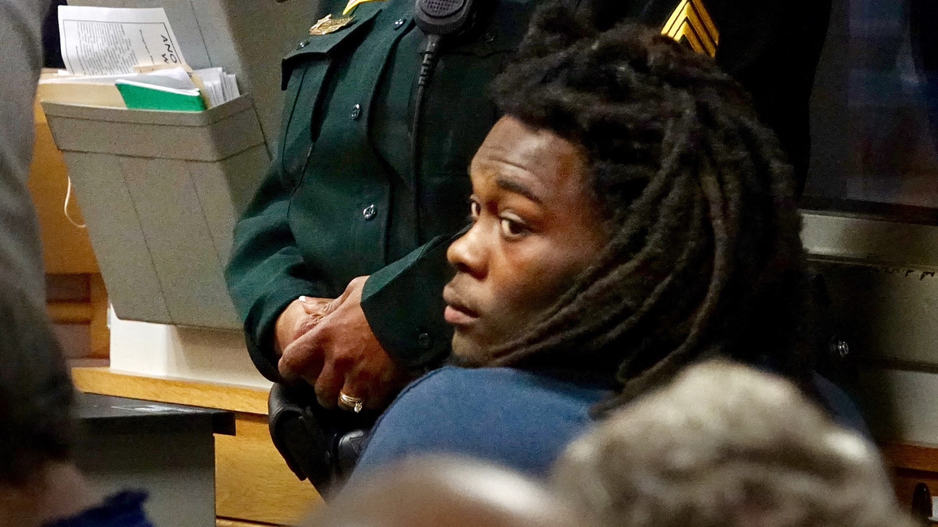 Dontrell Stephens, who was awarded $23 million by a jury over a shooting by a Palm Beach Sheriff's Office deputy that left him paralyzed, appears in court Friday morning, October 21, 2016. Stephens, 23, was arrested on three warrants Thursday and charged with selling heroin, marijuana and cocaine within 1,000 feet of a school or church. (Lannis Waters / The Palm Beach Post)