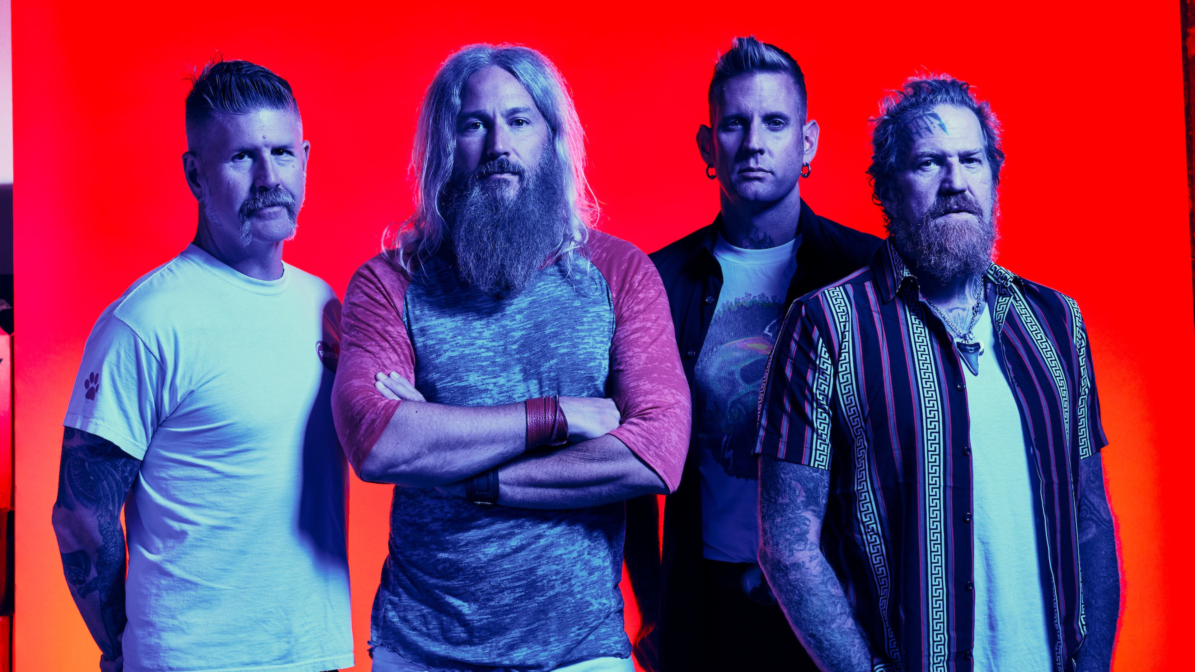 Atlanta heavy metal band Mastodon formed in 2000 with (from left to right) rhythm guitarist Bill Kelliher, bassist Troy Sanders, drummer Brann Dailor and lead guitarist/vocalist Brent Hinds. The band has helped shape Atlanta's metal scene for more than two decades. (Courtesy)