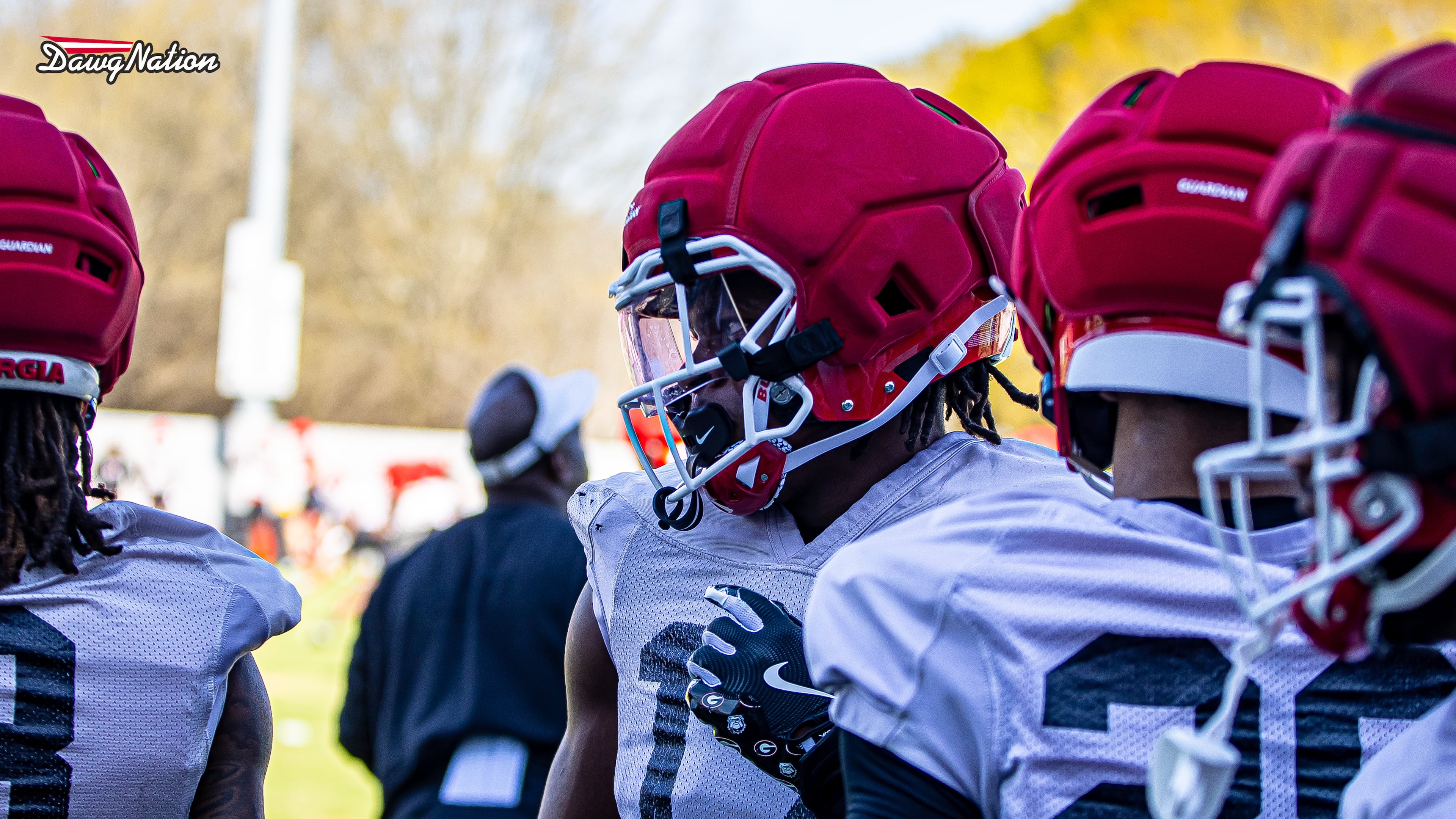 Amaris Williams attends the second day of spring practice on Thursday, March 19, 2026, in Athens. Williams was one of nine transfer players Georgia added via the portal. (DawgNation)