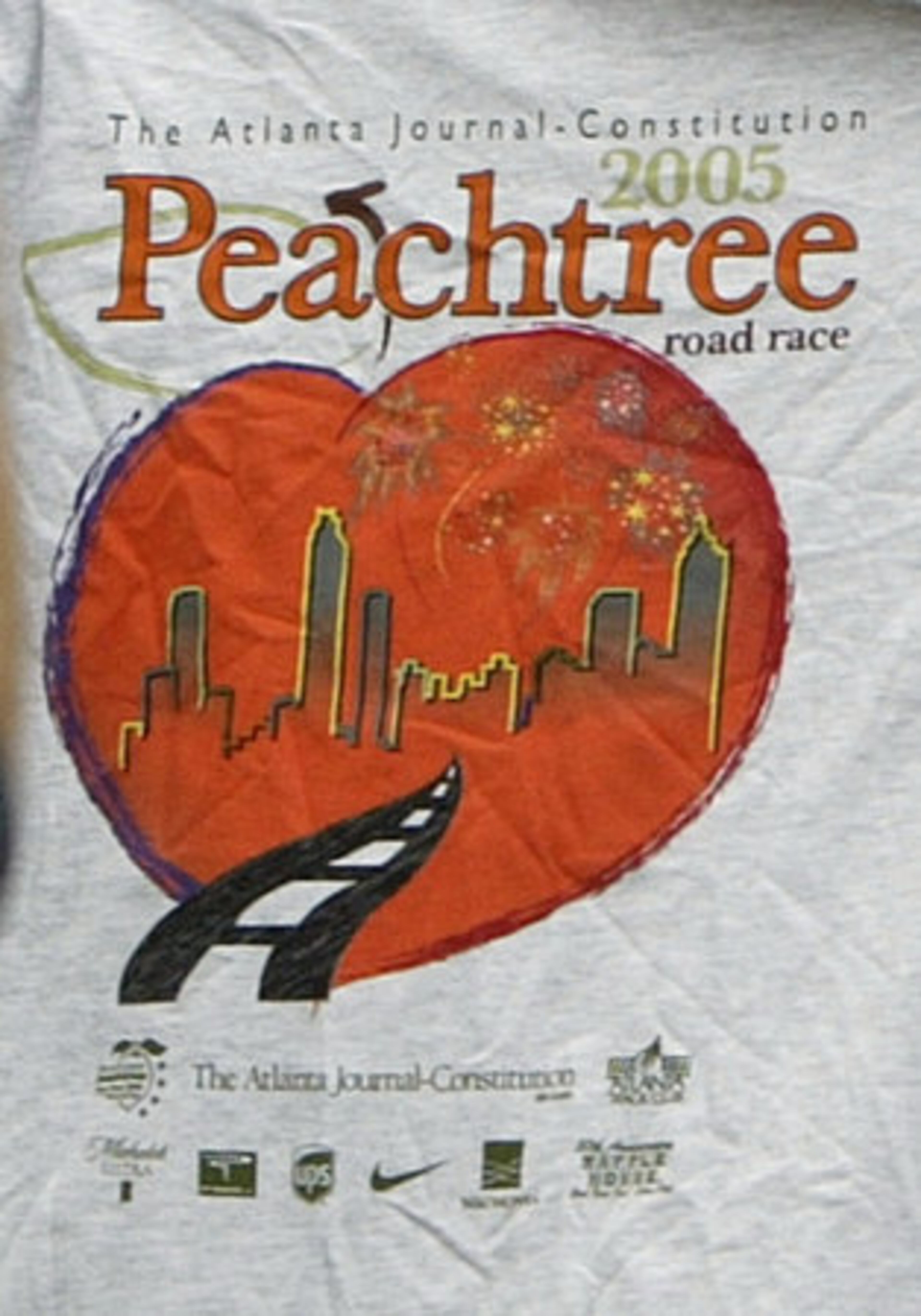 In 2005, Peachtree Street ran through this t-shirt design while fireworks lit up the Atlanta skyline.