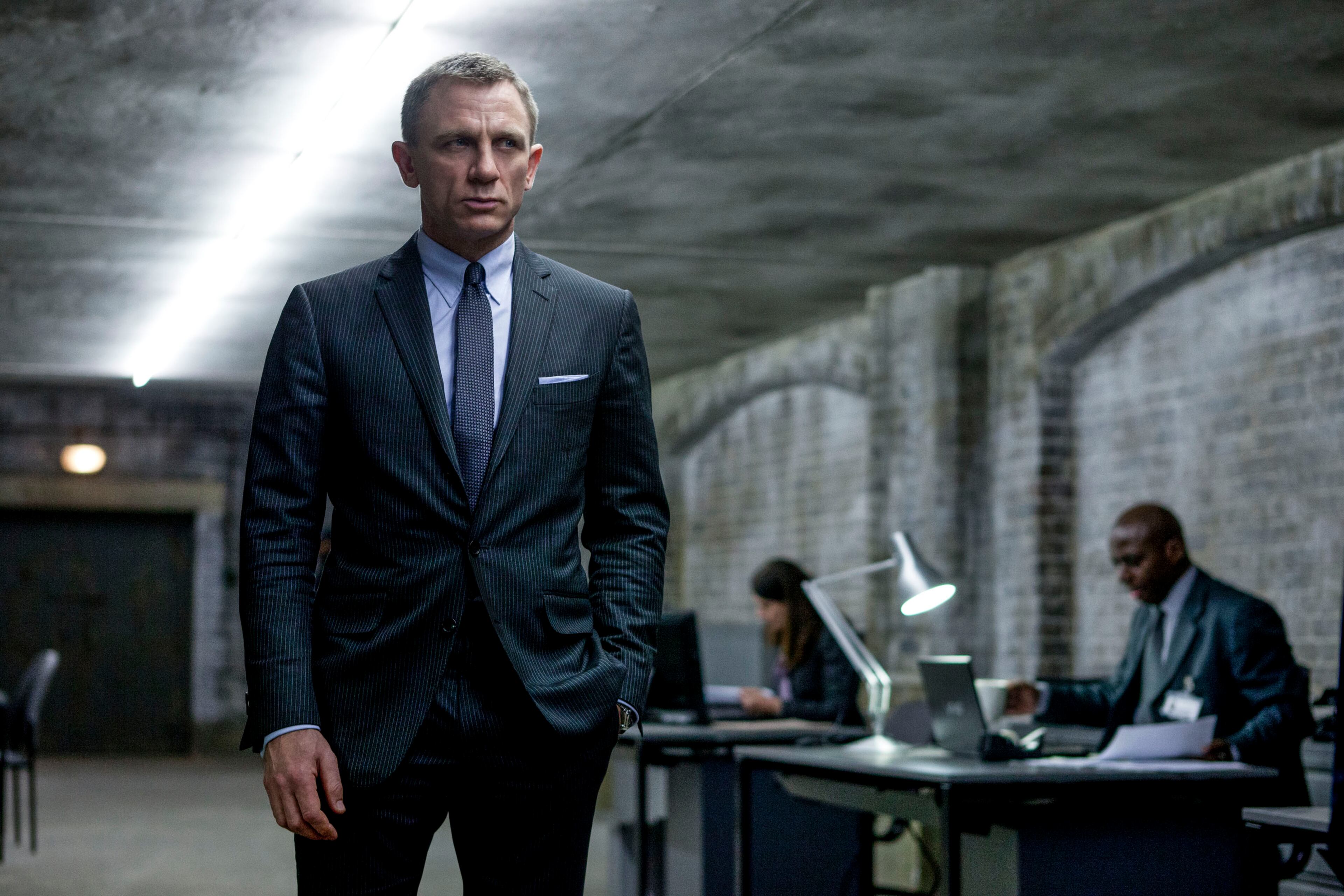 This film image released by Sony Pictures shows Daniel Craig in a scene from the film "Skyfall." The super spy might be 50 years old on screen but he never wants to look out of date. It's a unique dressing challenge for a character that is simultaneously modern and timeless. Costume designer Jany Temime says her mantra for the entire wardrobe of "Skyfall," which opens Friday, Nov. 9, 2012, was "iconic for 2012."