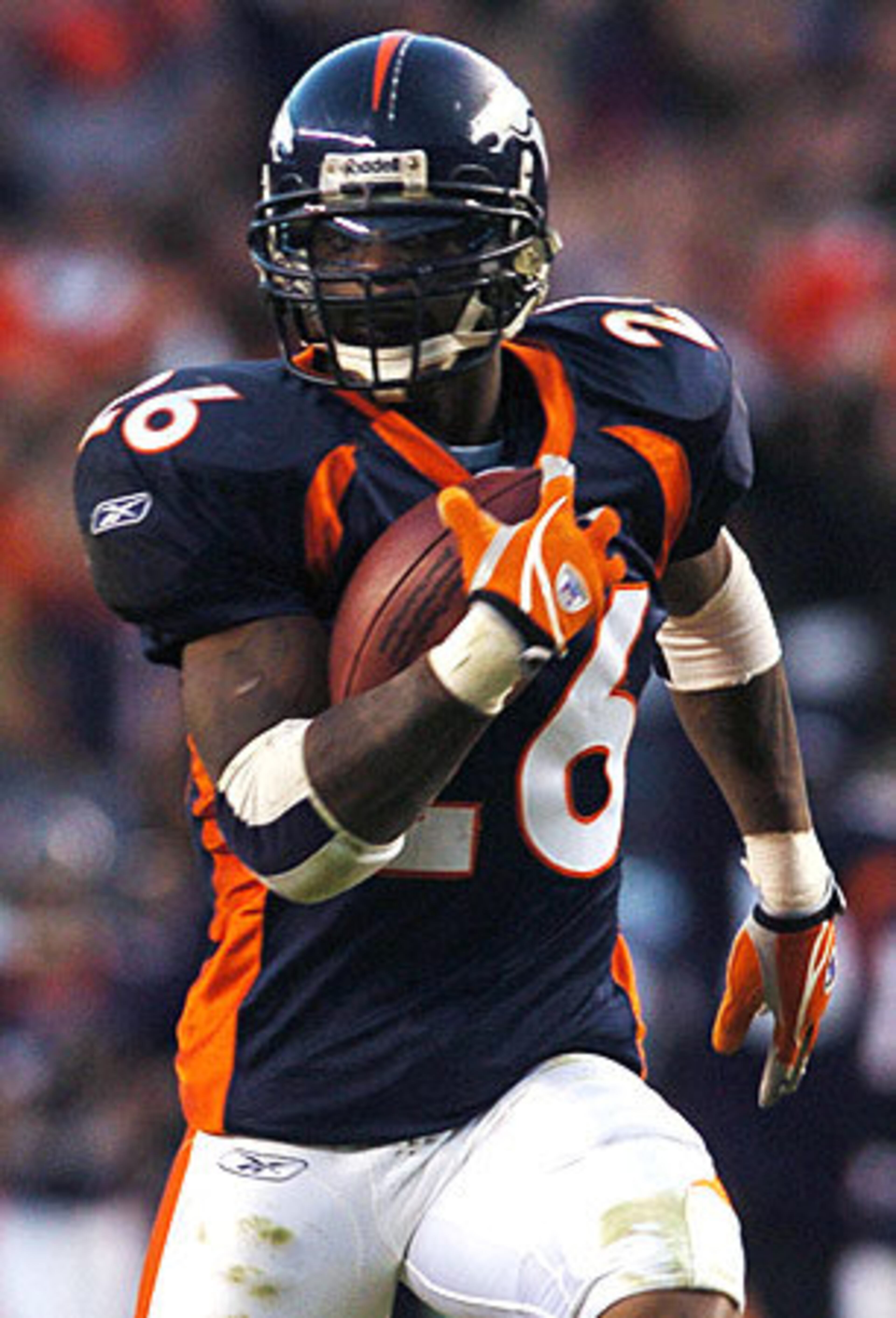 2002 - Clinton Portis, Denver Broncos (RB): Rushed for 1,508 yards and 15 TDs. Currently with Washington.