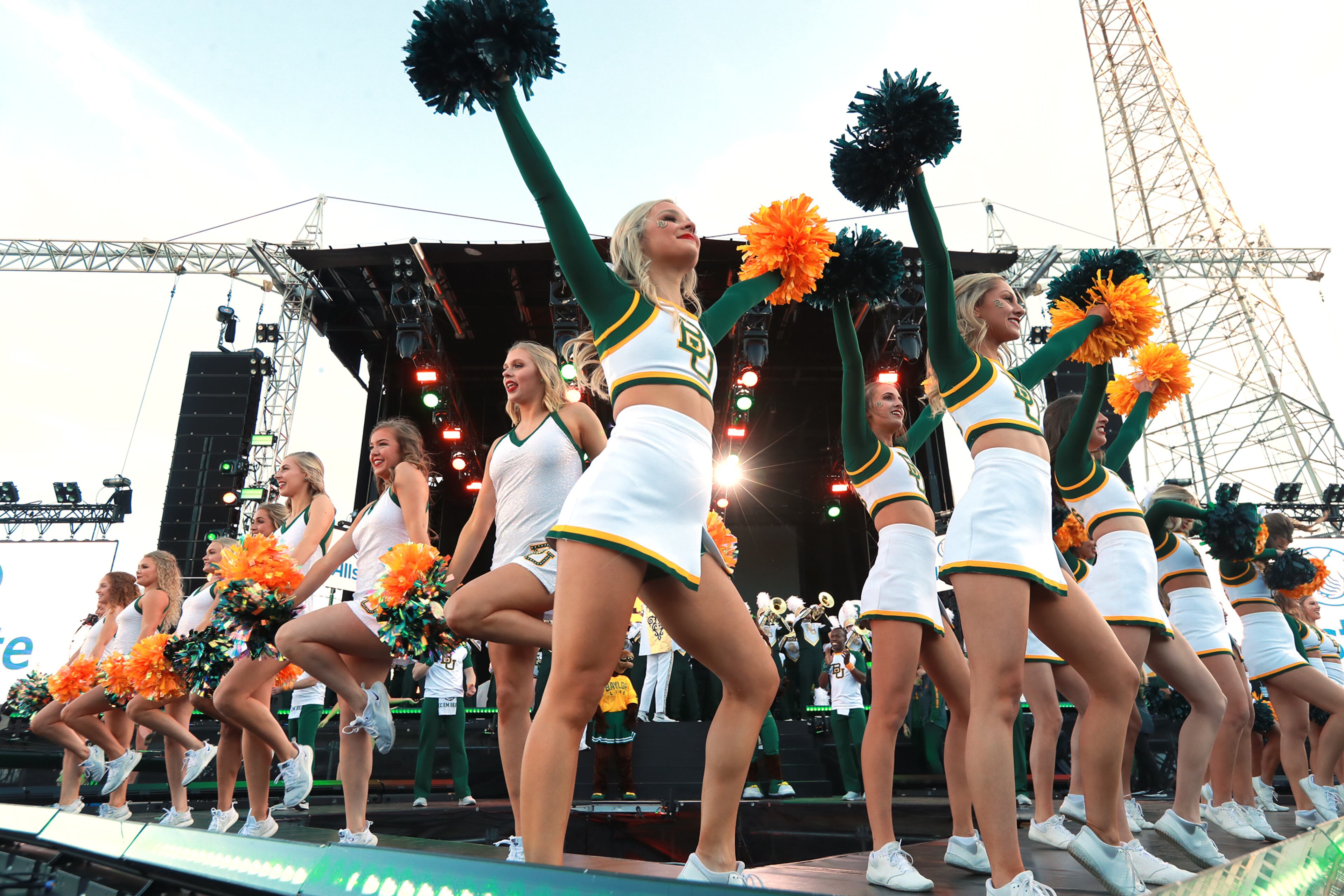 The Baylor cheerleaders perform. Curtis Compton ccompton@ajc.com