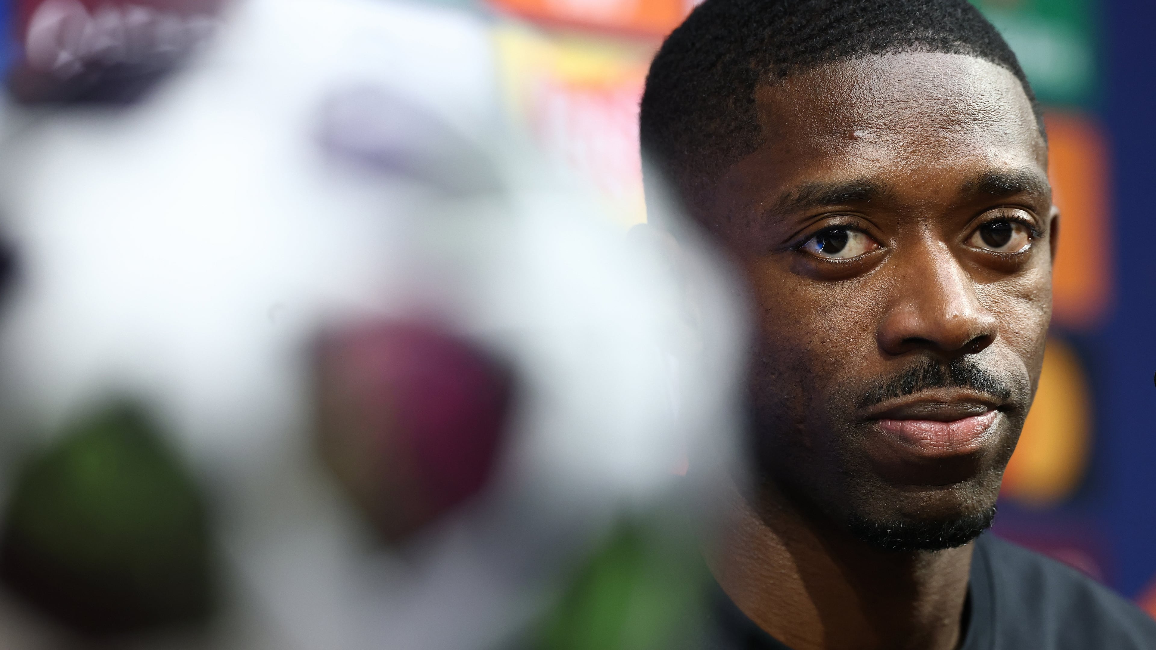 Paris Saint-Germain's Ousmane Dembele meets the media ahead of the Champions League final soccer match between Paris Saint-Germain (PSG) and Arsenal, in Budapest, Friday 29, 2026. (Franck Fife, Pool Photo via AP)