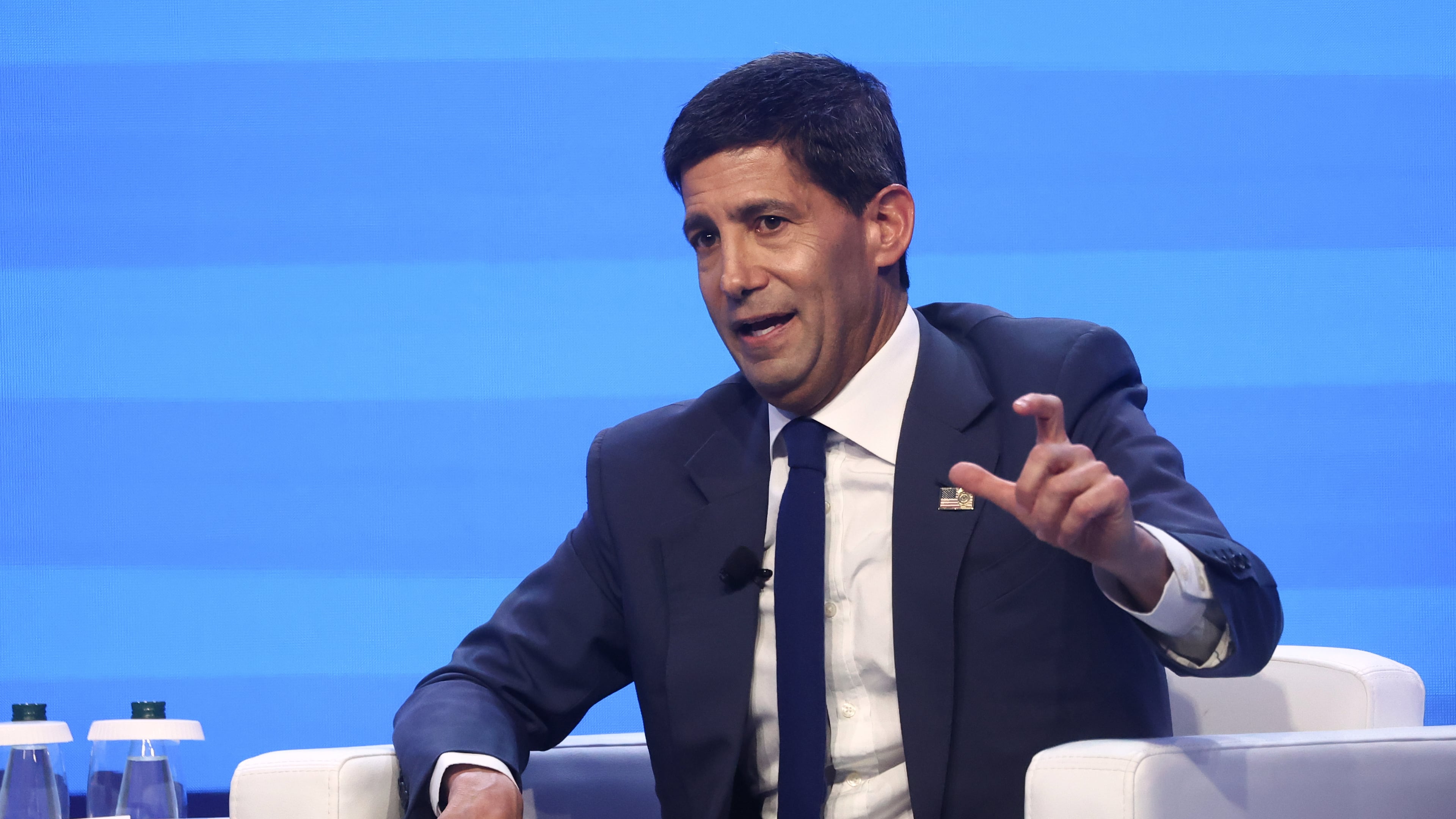 U.S. Federal Reserve Chairman Kevin Warsh speaks during the annual meetings of the International Monetary Fund and the World Bank Group in Bangkok, Thailand, Friday, Oct. 16, 2026. (AP Photo/Dhitaraht Dhanarahtsombat)