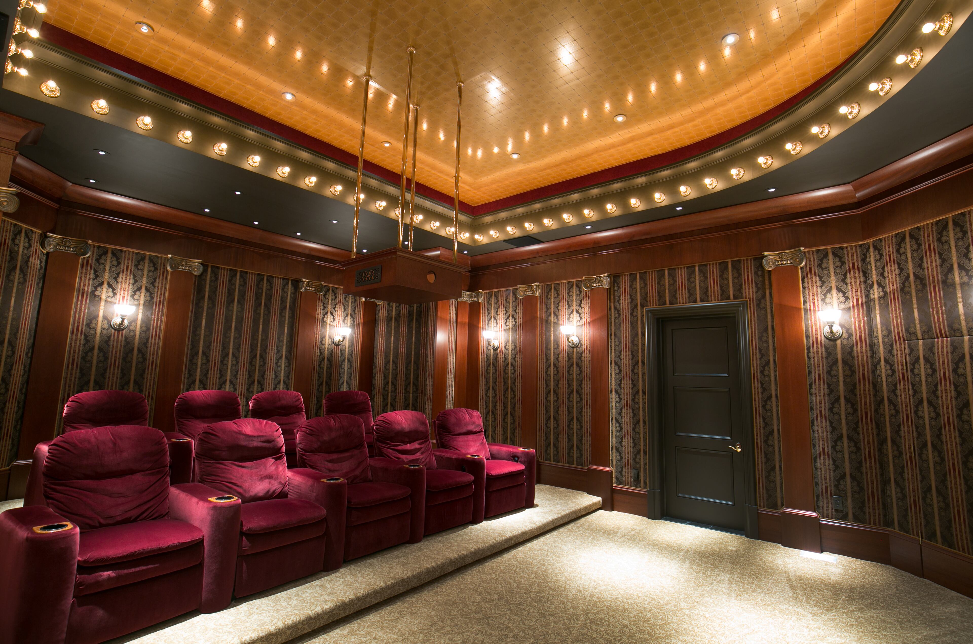 March 31, 2016 - Milton, Ga: The movie room is shown in the home of Ron and Kate Wallace Thursday, March 31, 2016, in Milton, Ga. This is for the private quarters feature of Living Northside. PHOTO / JASON GETZ