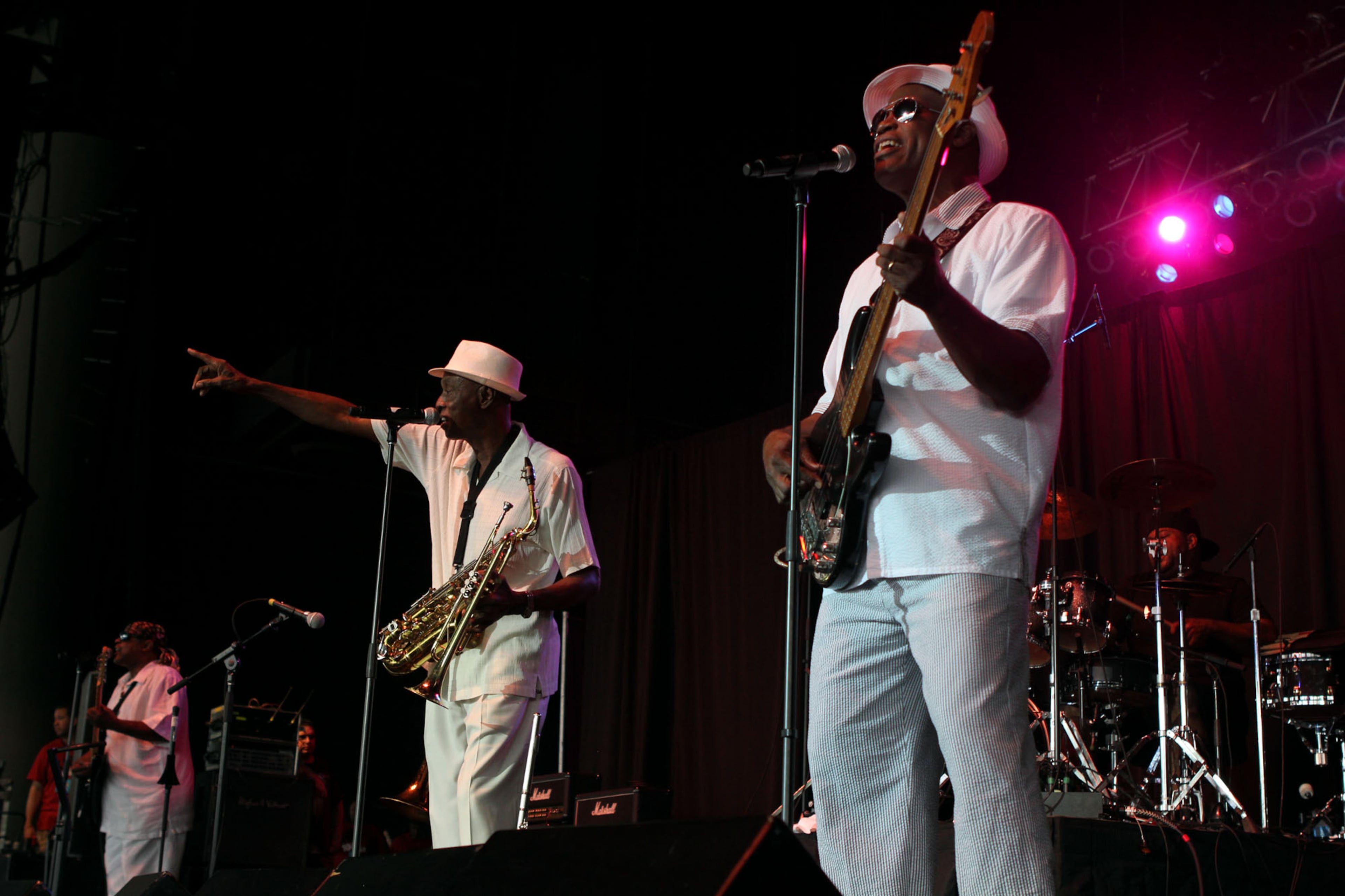 The '70s band Brick performs some of their top hits, such as "Ain't Gonna Hurt Nobody," "Happy" and "Dazz," at the 2013 Flashback Festival at Aaron's Amphitheatre at Lakewood in Atlanta on Saturday.