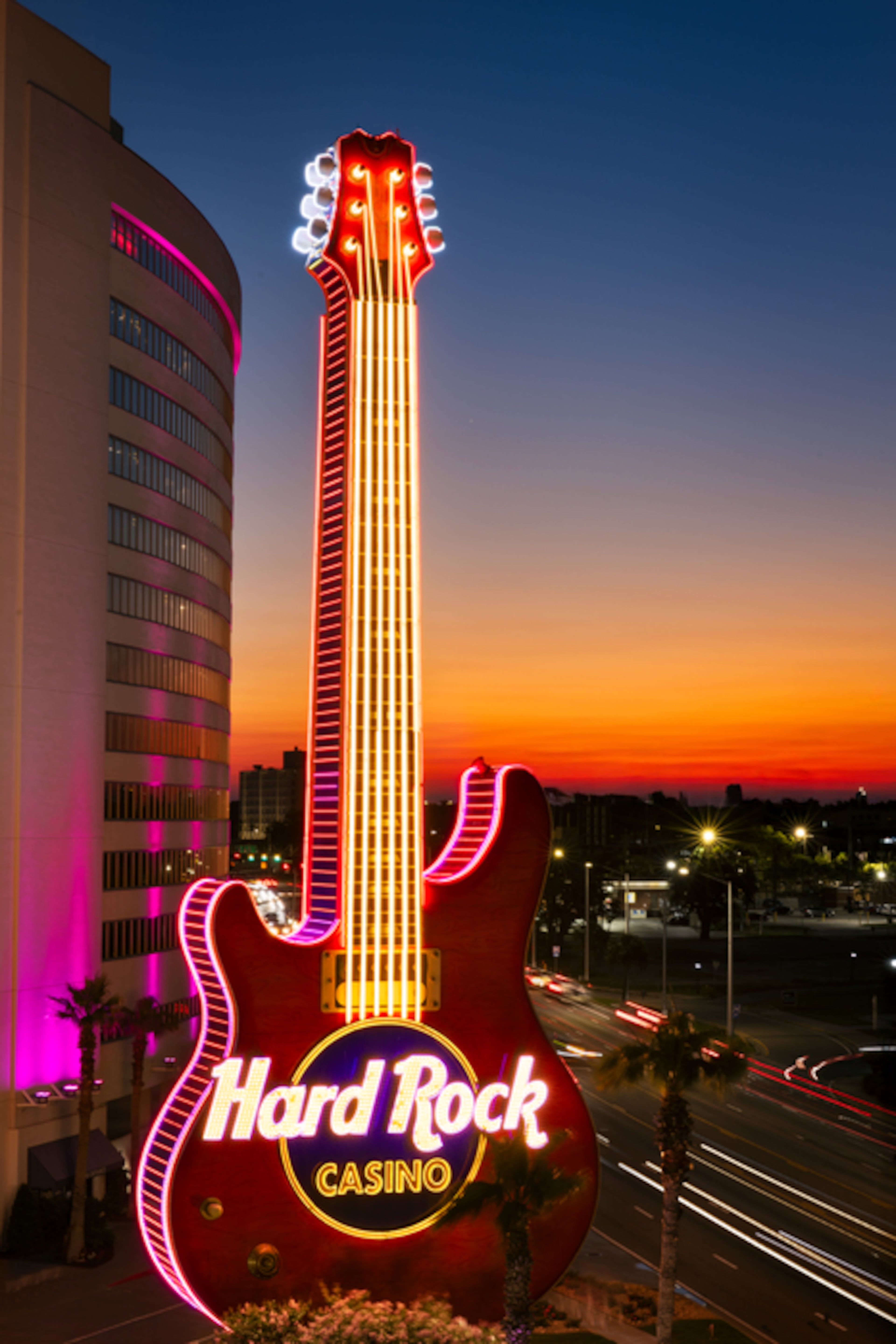 The guitar in front of the Hard Rock Hotel & Casino in Biloxi is a local landmark. (Courtesy of Play Coastal Mississippi)