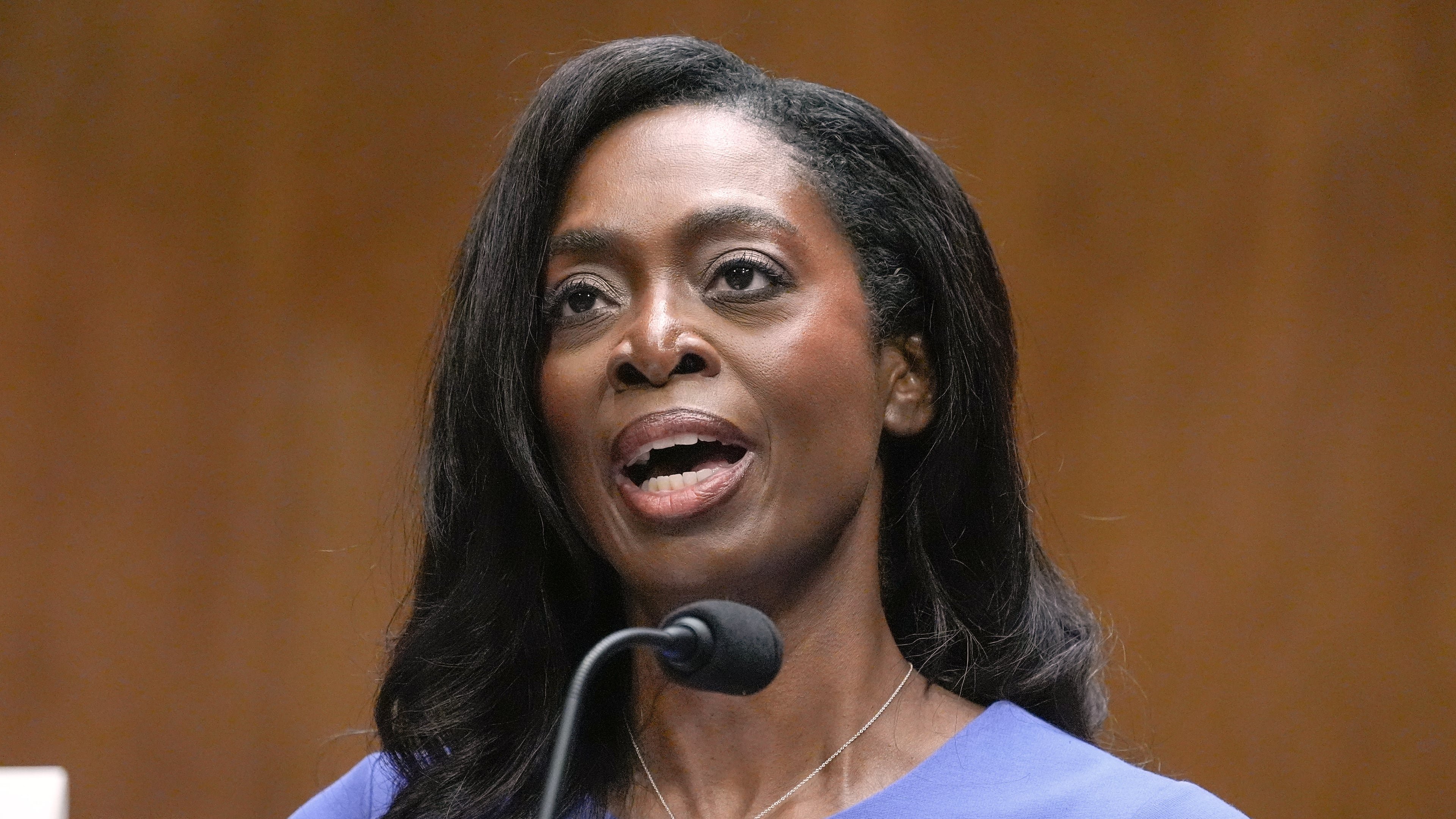 Erica Schwartz testifies during a Senate Health Education Labor and Pensions committee confirmation hearing to be the director of the Centers for Disease Control and Prevention on Capitol Hill, Wednesday, July 15, 2026, in Washington. (AP Photo/Mariam Zuhaib)