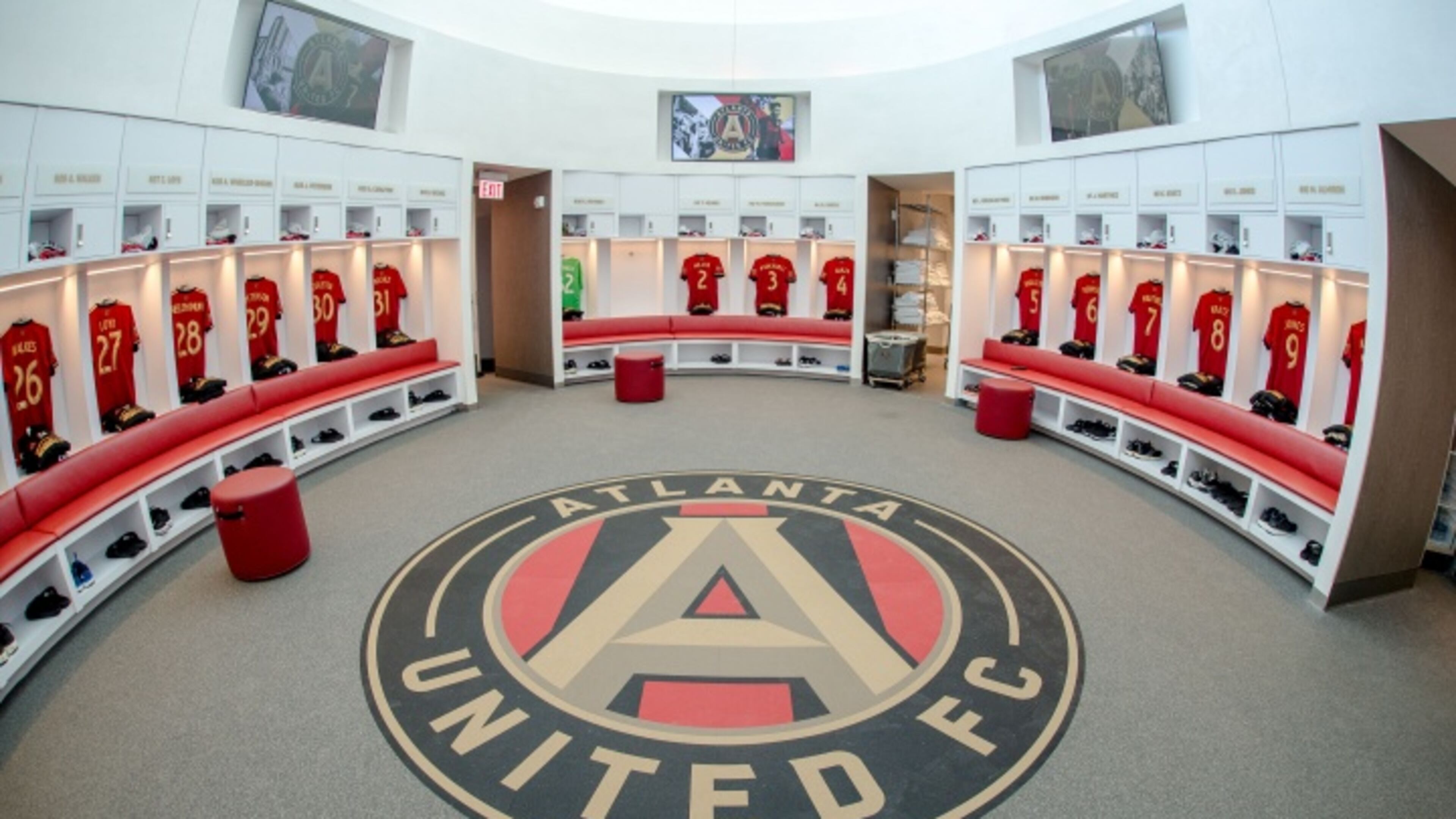 The locker rooms in the new Atlanta United training center. (Atlanta United)