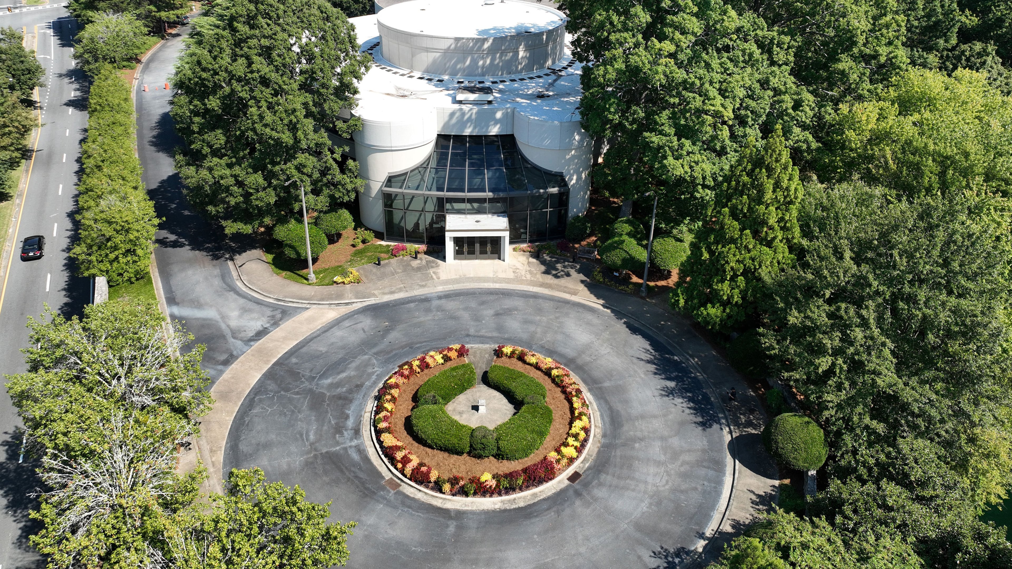 Aerial photograph shows the Carter Center in Atlanta on Thursday, Sept. 22, 2022. Founded in 1982 by former U.S. President Jimmy Carter and former first lady Rosalynn Carter, the Atlanta-based Carter Center has worked to improve democracy and human rights around the world. (Hyosub Shin/The Atlanta Journal-Constitution/TNS)