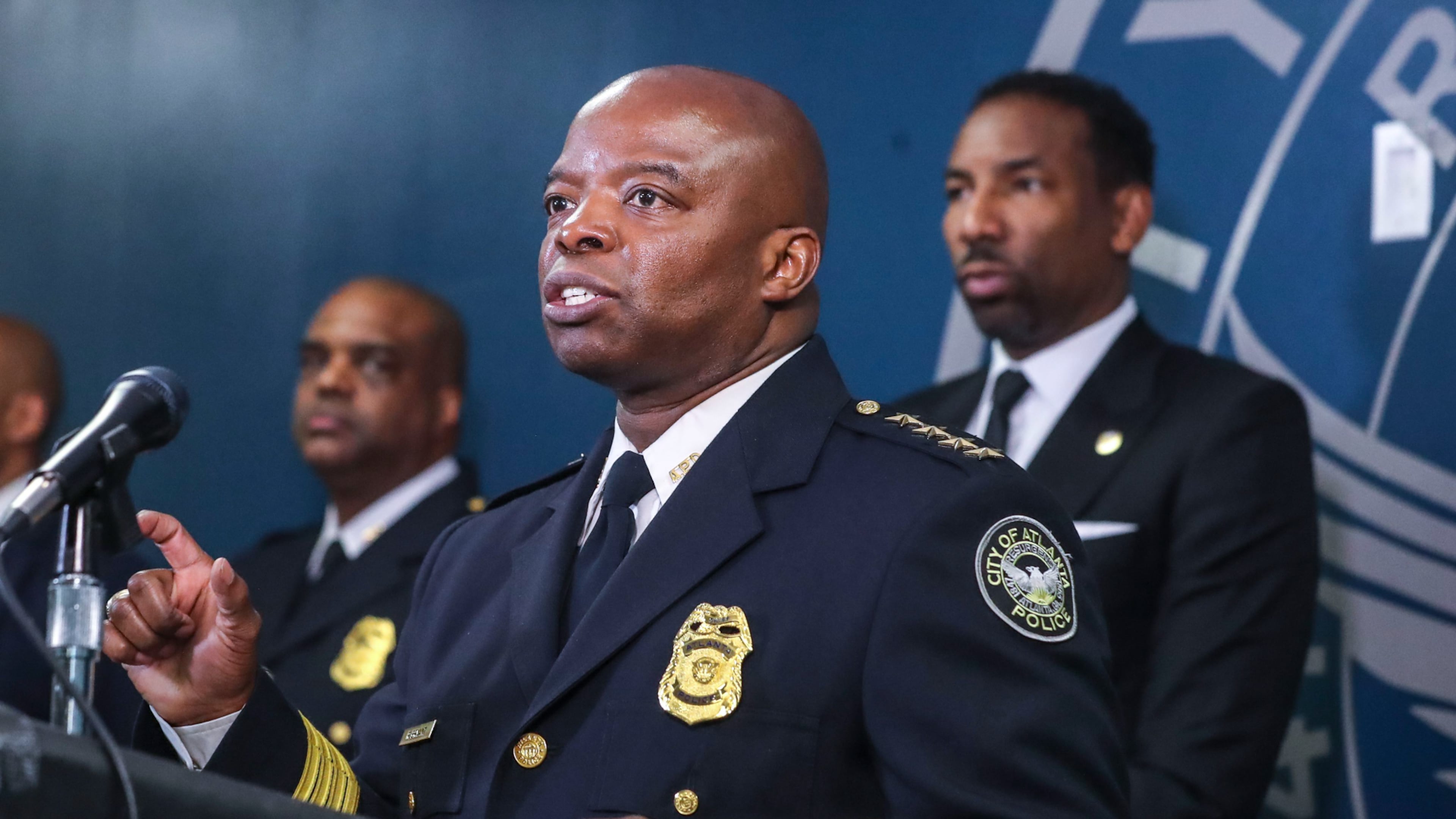 “I am thankful that the chief agreed to stay on for my first 100 days as Mayor, and I have grown to rely on the Chief’s counsel during our daily meetings,” Mayor Andre Dickens (at right) said in a statement. “We will miss the Chief’s leadership as he enjoys his well-earned retirement.”