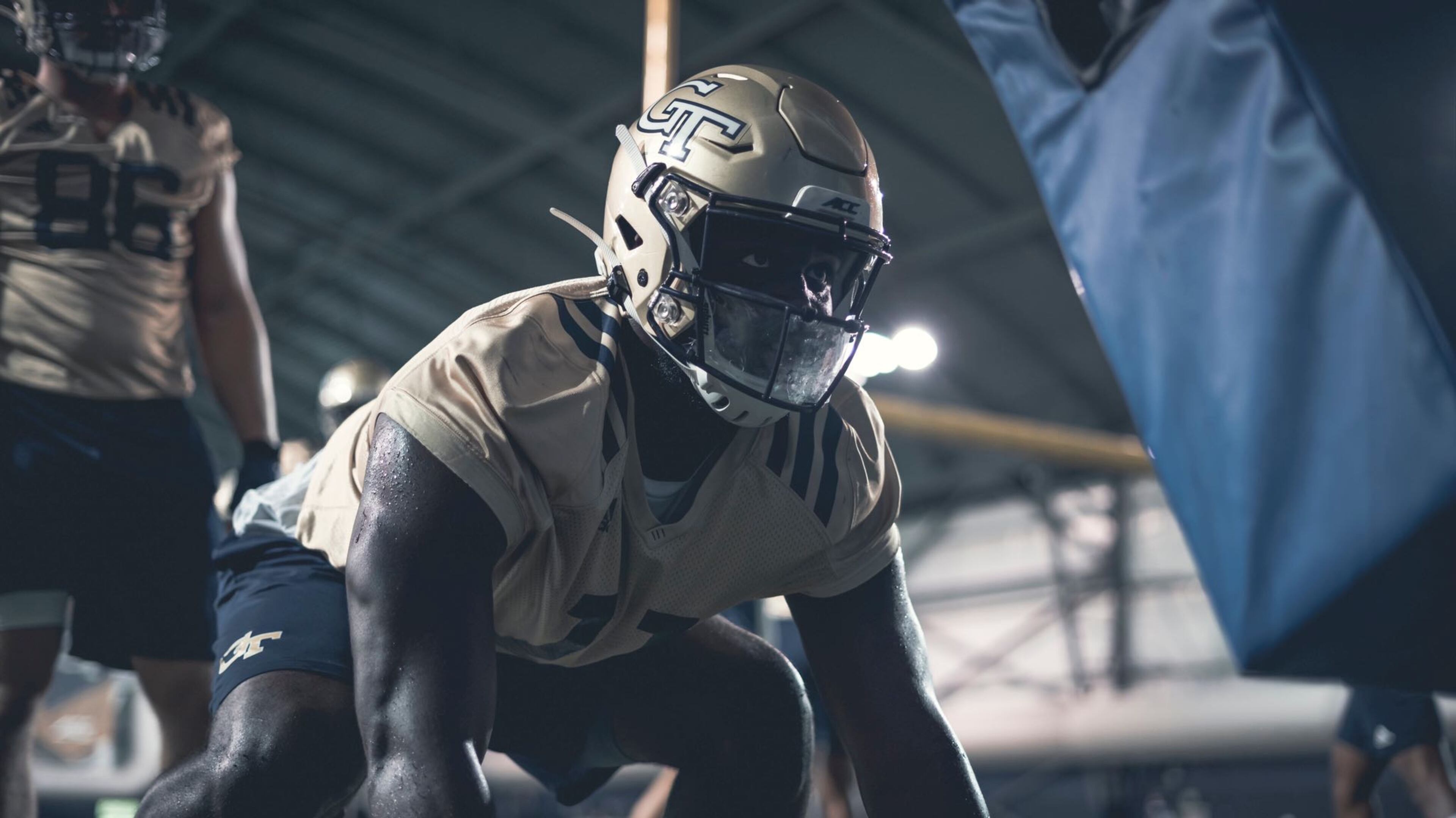 Georgia Tech defensive end Antonneous Clayton at preseason practice in August 2020.