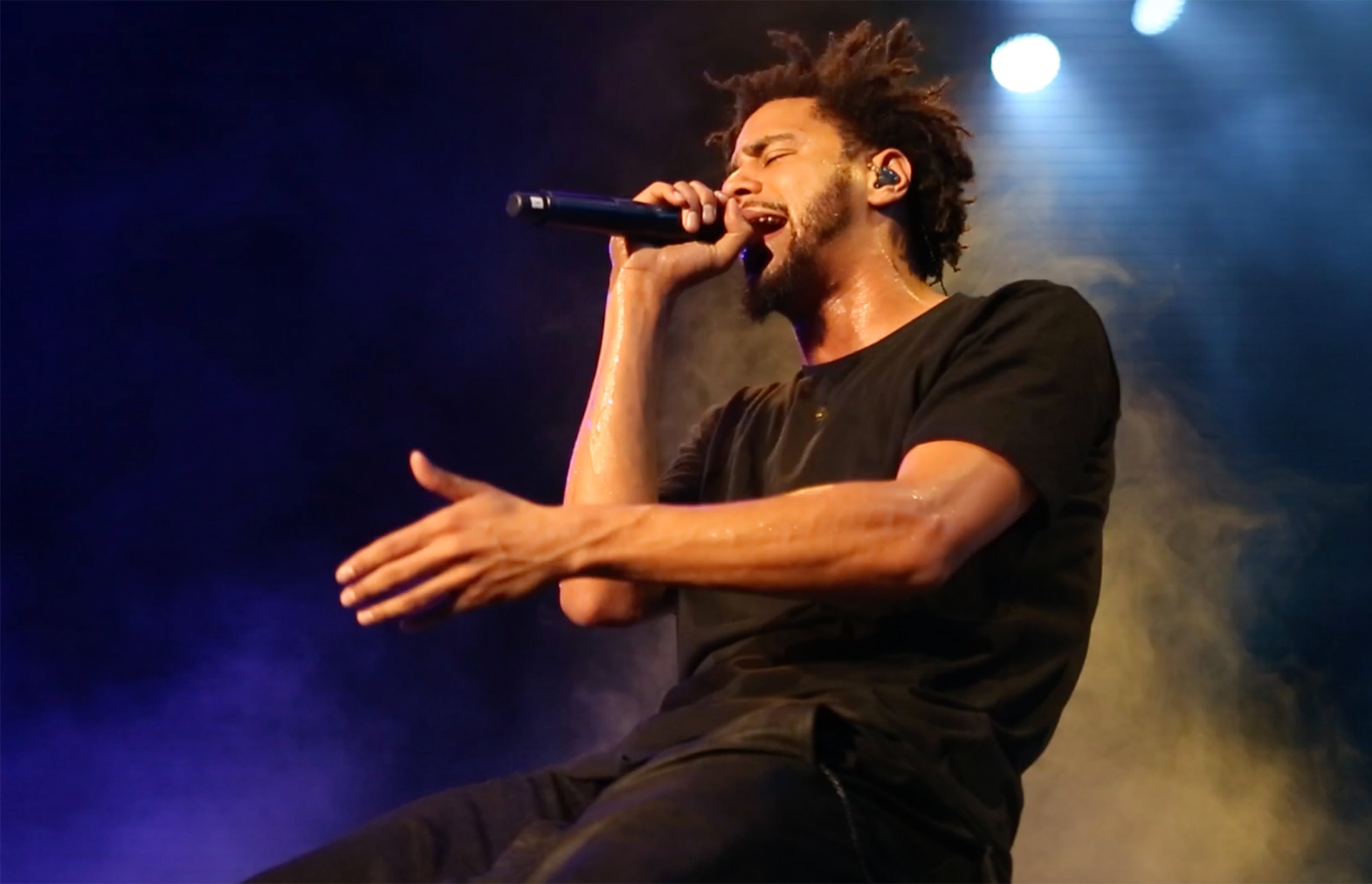 ATLANTA - J. Cole brings his "Forest Hills Drive Tour", in support of his third studio album, "2014 Forest Hills Drive" to Aaron's Amphitheatre at Lakewood on Saturday, Aug. 15, 2015 in Atlanta. He performed the album in it's entirety while providing humorous anecdotes with each song. The show opened up with performances by R&B singer Jeremih, and hip-hop artists YG (Young Gangsta) and Big Sean. (Akili-Casundria Ramsess/Special to the AJC)