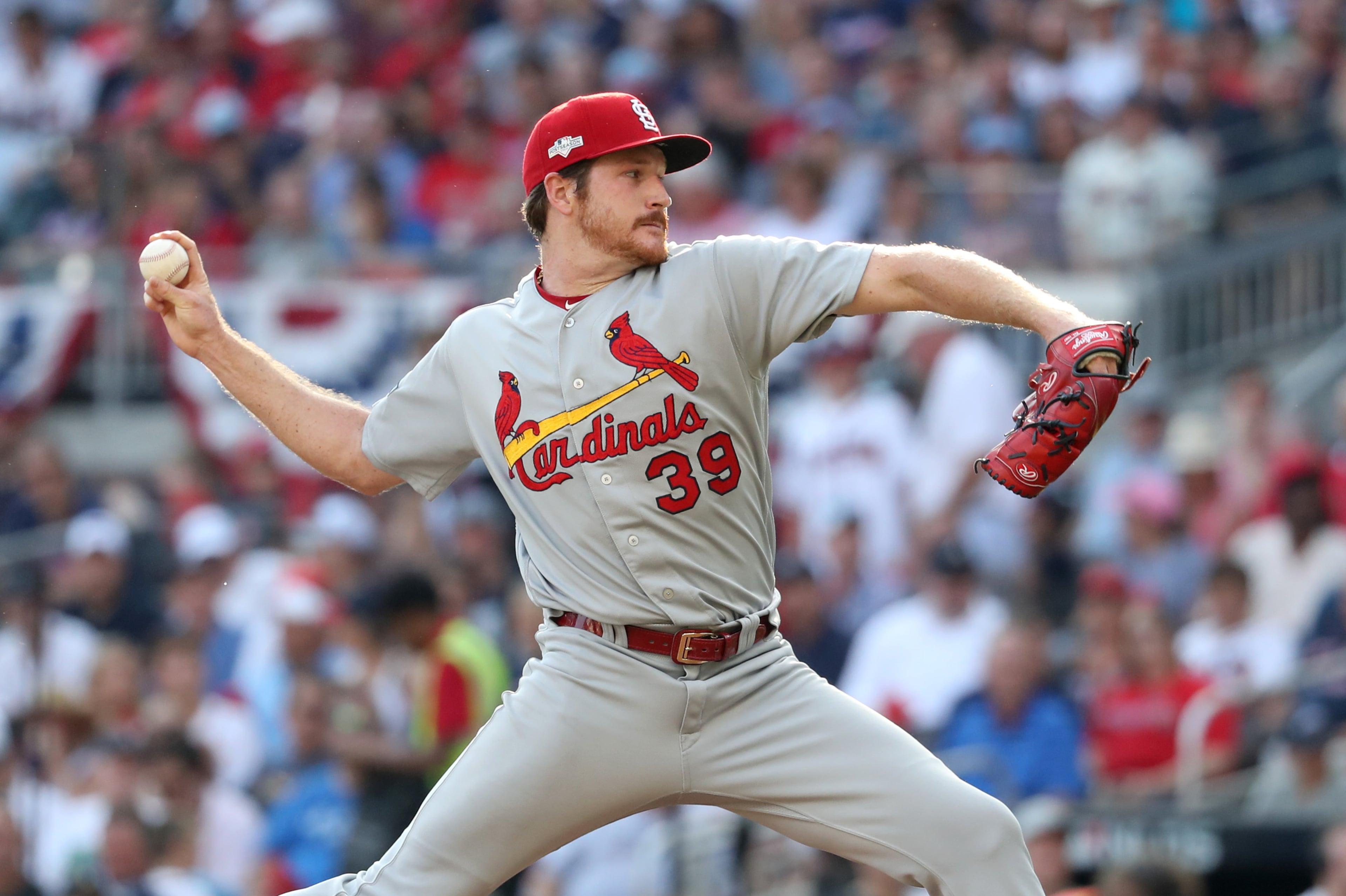 St. Louis Cardinals starter Miles Mikolas delivers a pitch. (JASON GETZ/SPECIAL TO THE AJC)