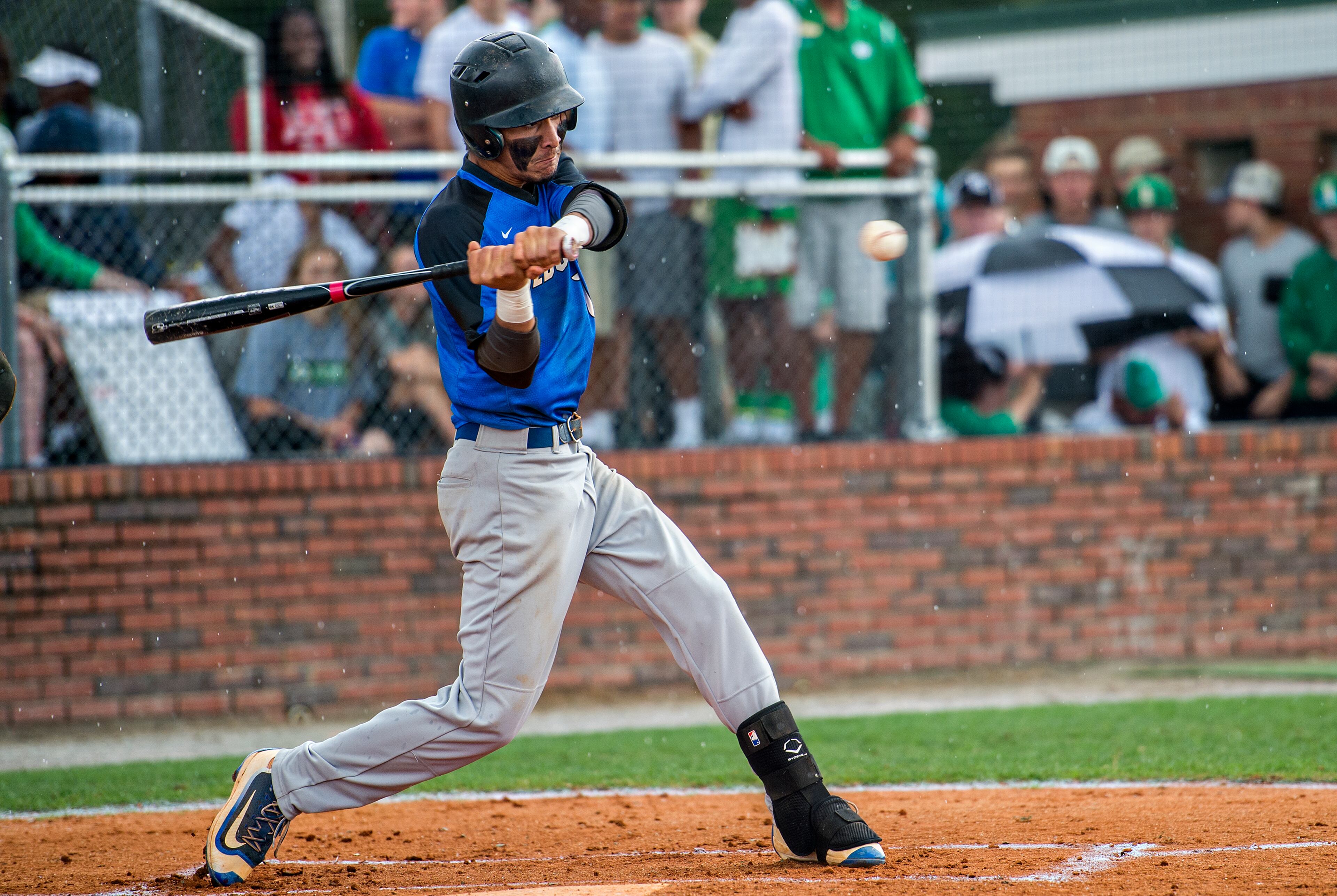 May 21, 2016 Buford - Locust Grove's Odlanier Rodriguez connects with the ball during their game against Buford during the GHSA Class AAAA Championship Baseball Tournament in Buford on Saturday, May 21, 2016. JONATHAN PHILLIPS / SPECIAL