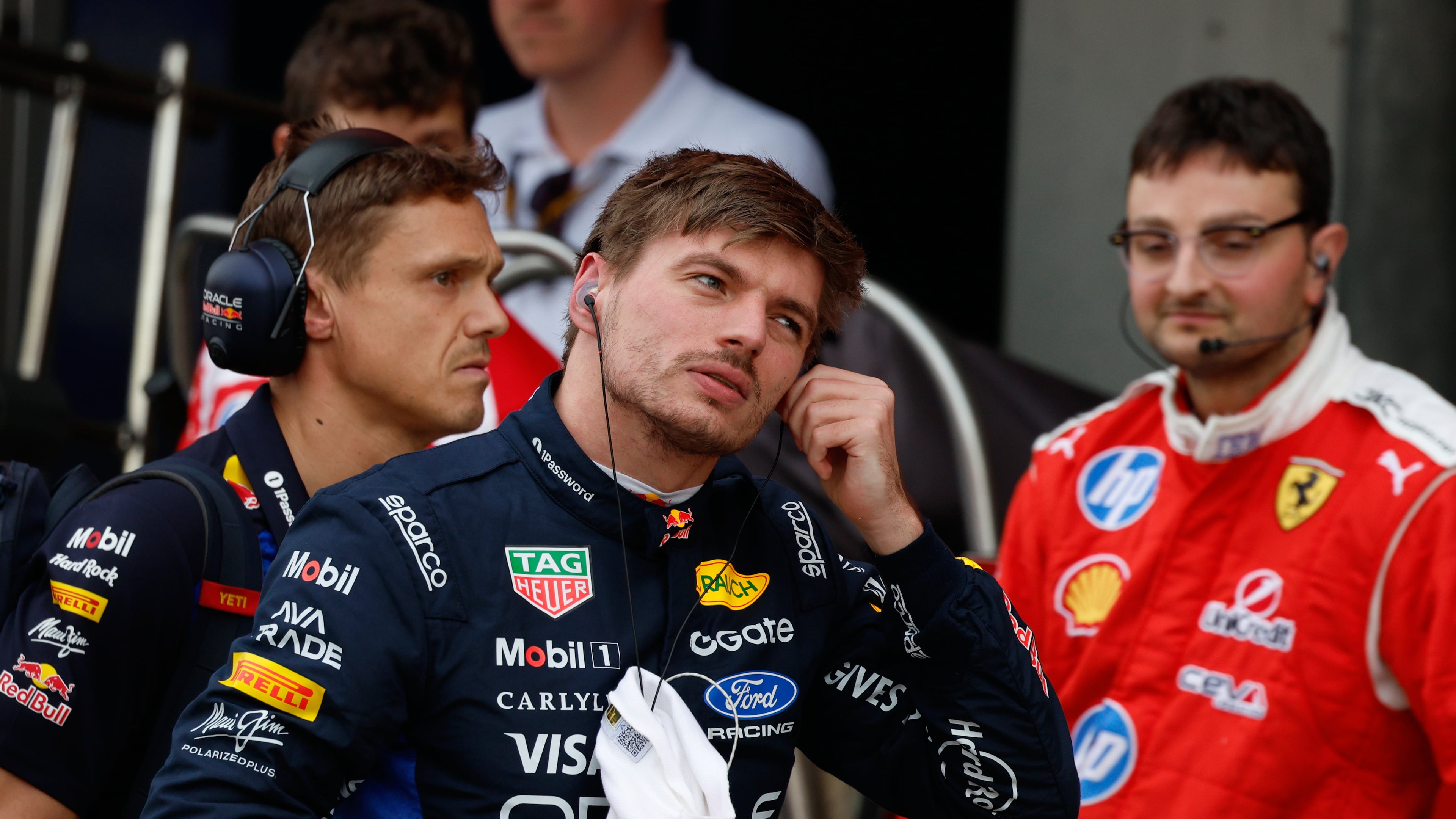 Red Bull driver Max Verstappen of the Netherlands leaves during the qualifying session of the Japanese Formula One Grand Prix at the Suzuka Circuit in Suzuka, Japan, Saturday, March 28, 2026. (Franck Robichon/Pool Photo via AP)