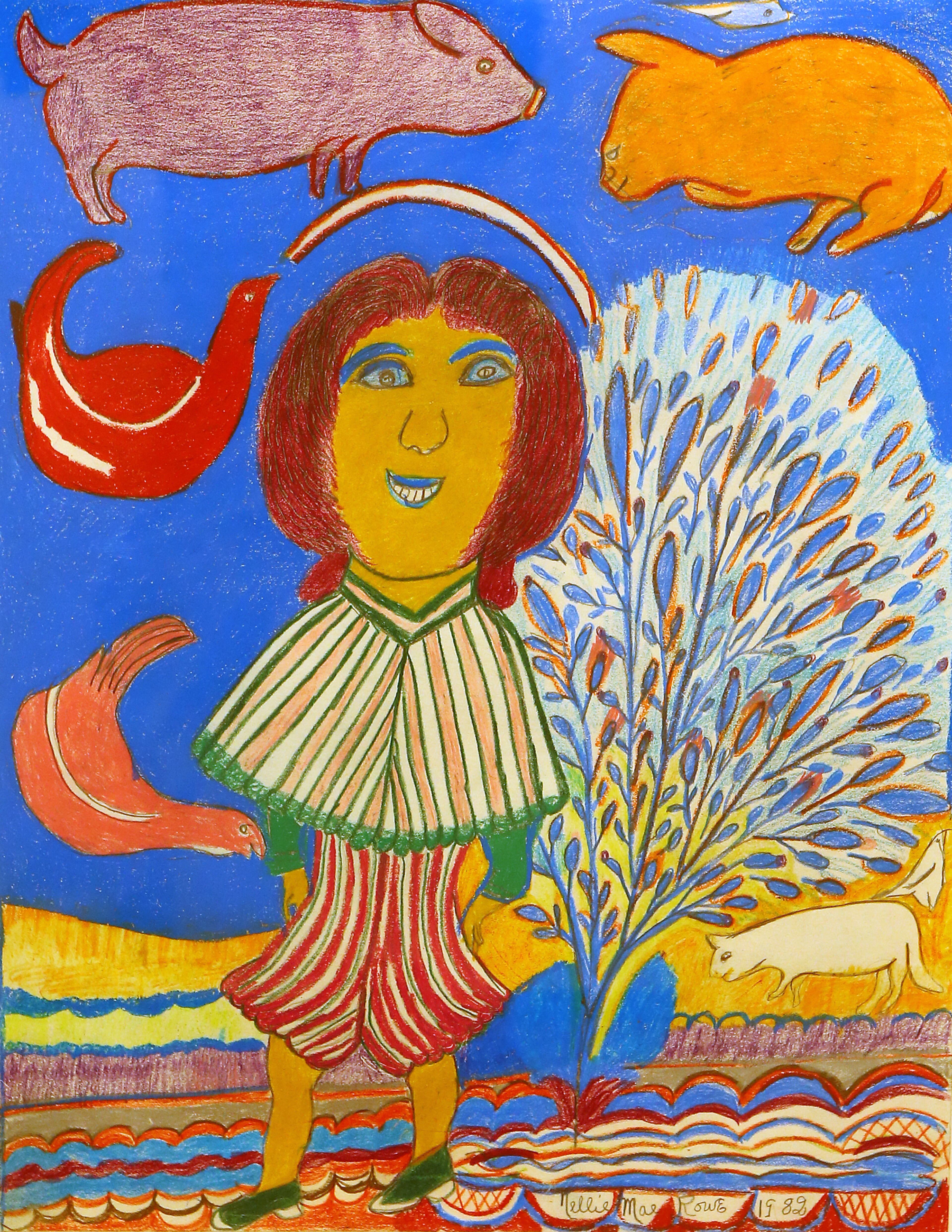 A piece by Nellie Rowe titled “Nellie in Heaven” on display at the Tubman Museum of African American Art, History and Culture on Wednesday, May 6, 2015, in Macon. Curtis Compton / ccompton@ajc.com