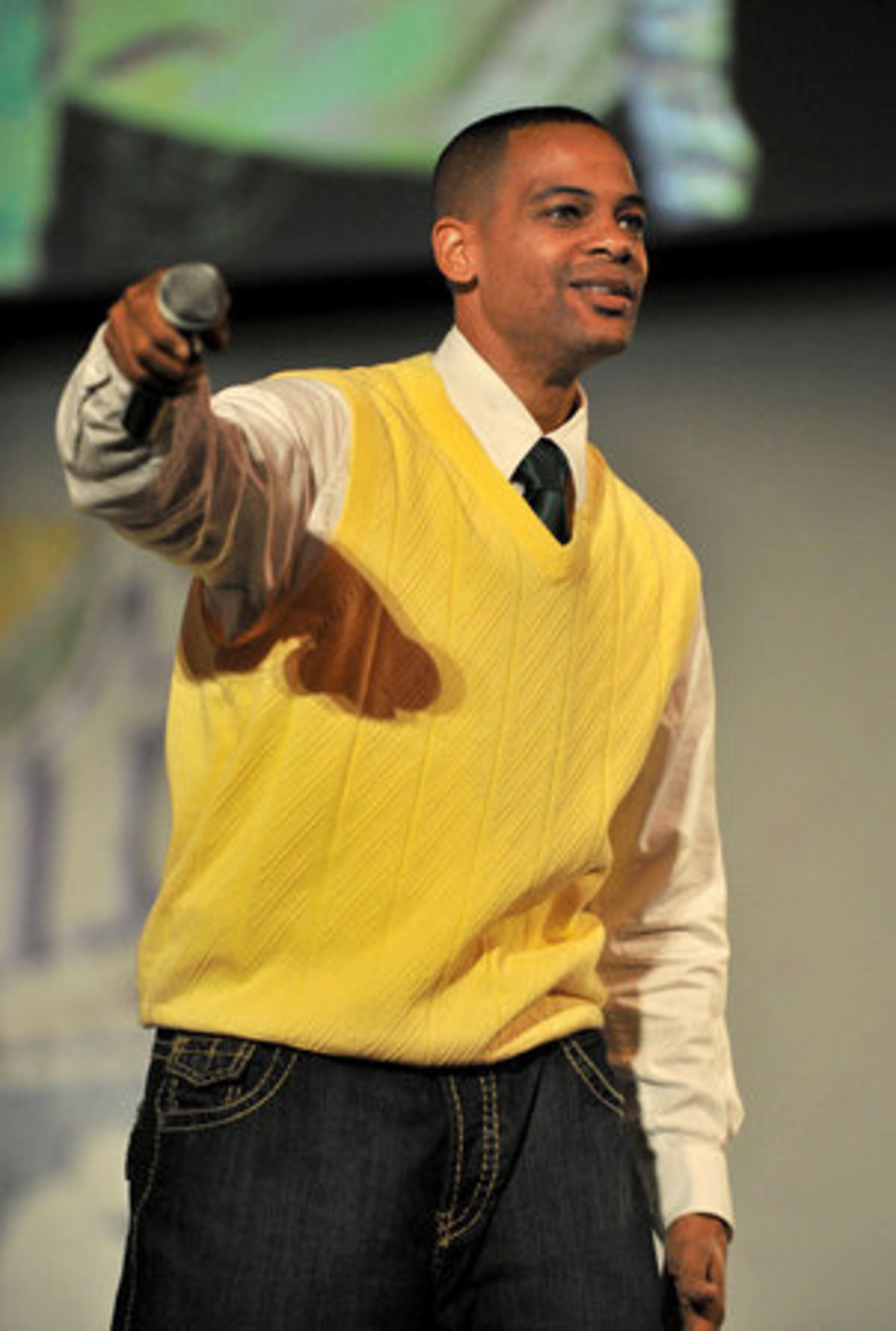 DJ Rock-T entertains during Sprite Step Off II Regional Final Step Competition at The Fox Theatre in Atlanta on Saturday, April 2, 2011.