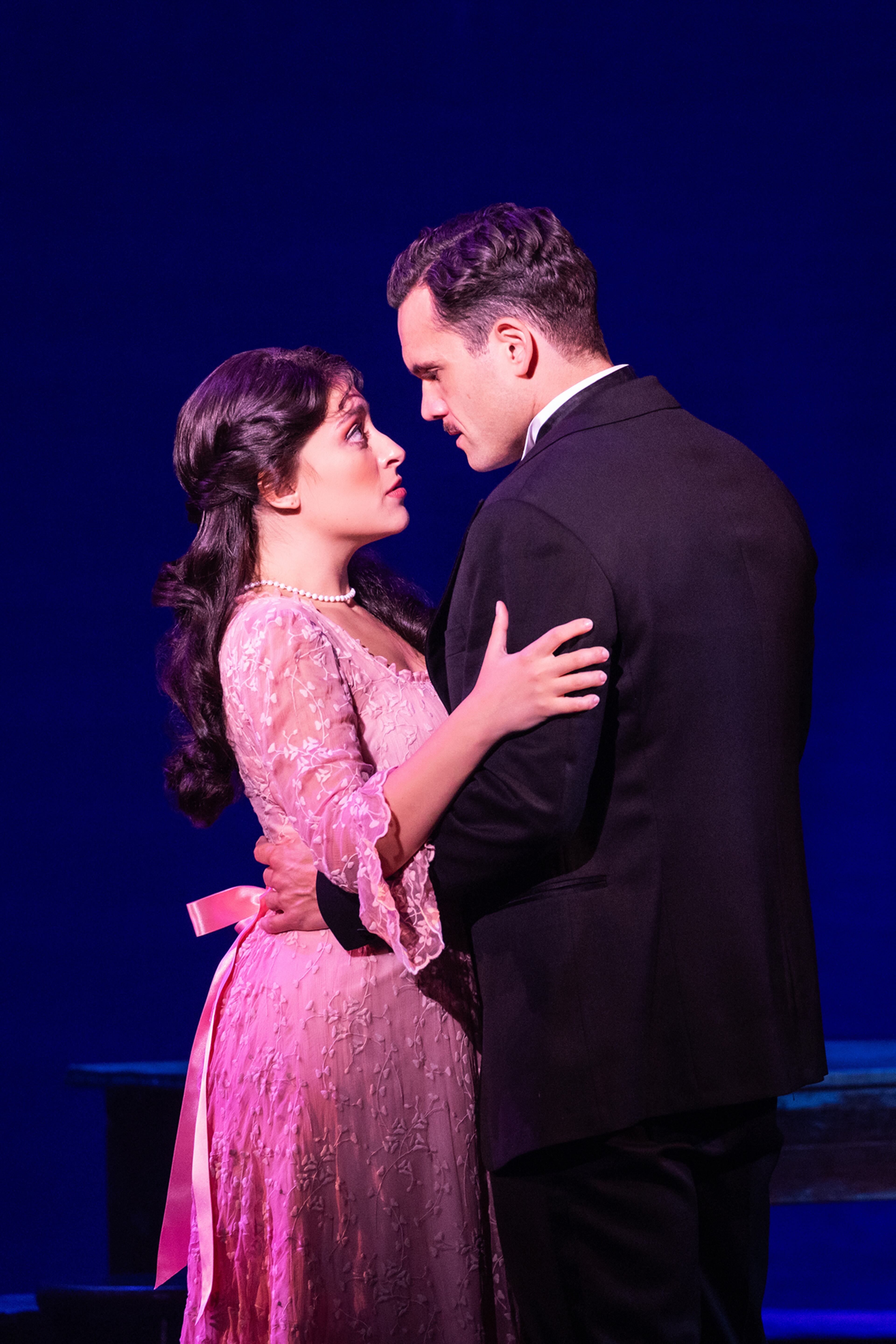 "There’s a very clear motivation for everything Nick did,” says Stephen Mark Lukas of his "Funny Girl" character Nick Arnstein. “Everything that he does is because of his love for family." Katerina McCrimmon plays vaudeville star Fanny Brice in the touring revival.
(Courtesy of Broadway in Atlanta / Matthew Murphy)