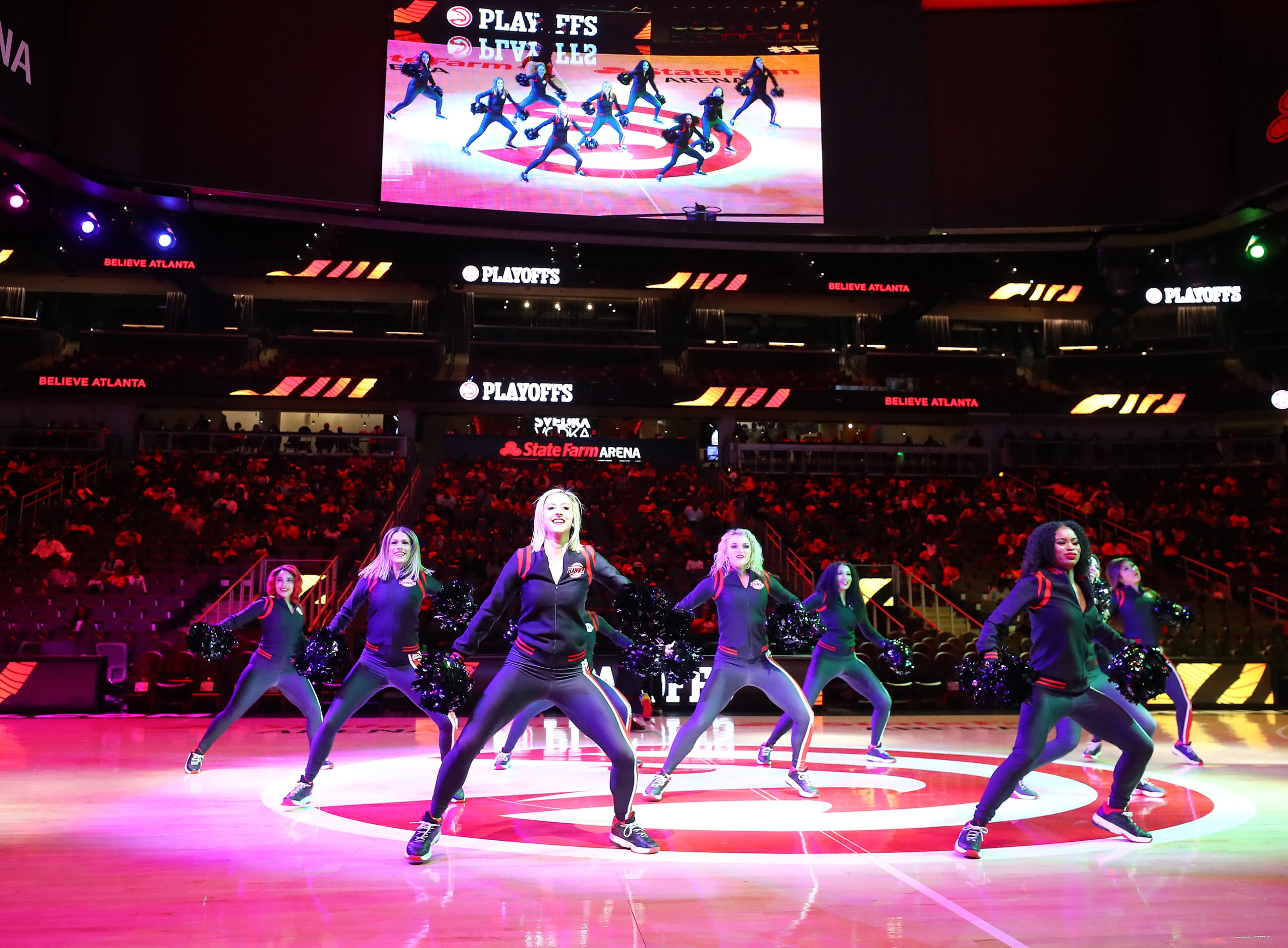 The ATL Dancers perform during a time out. “Curtis Compton / Curtis.Compton@ajc.com”