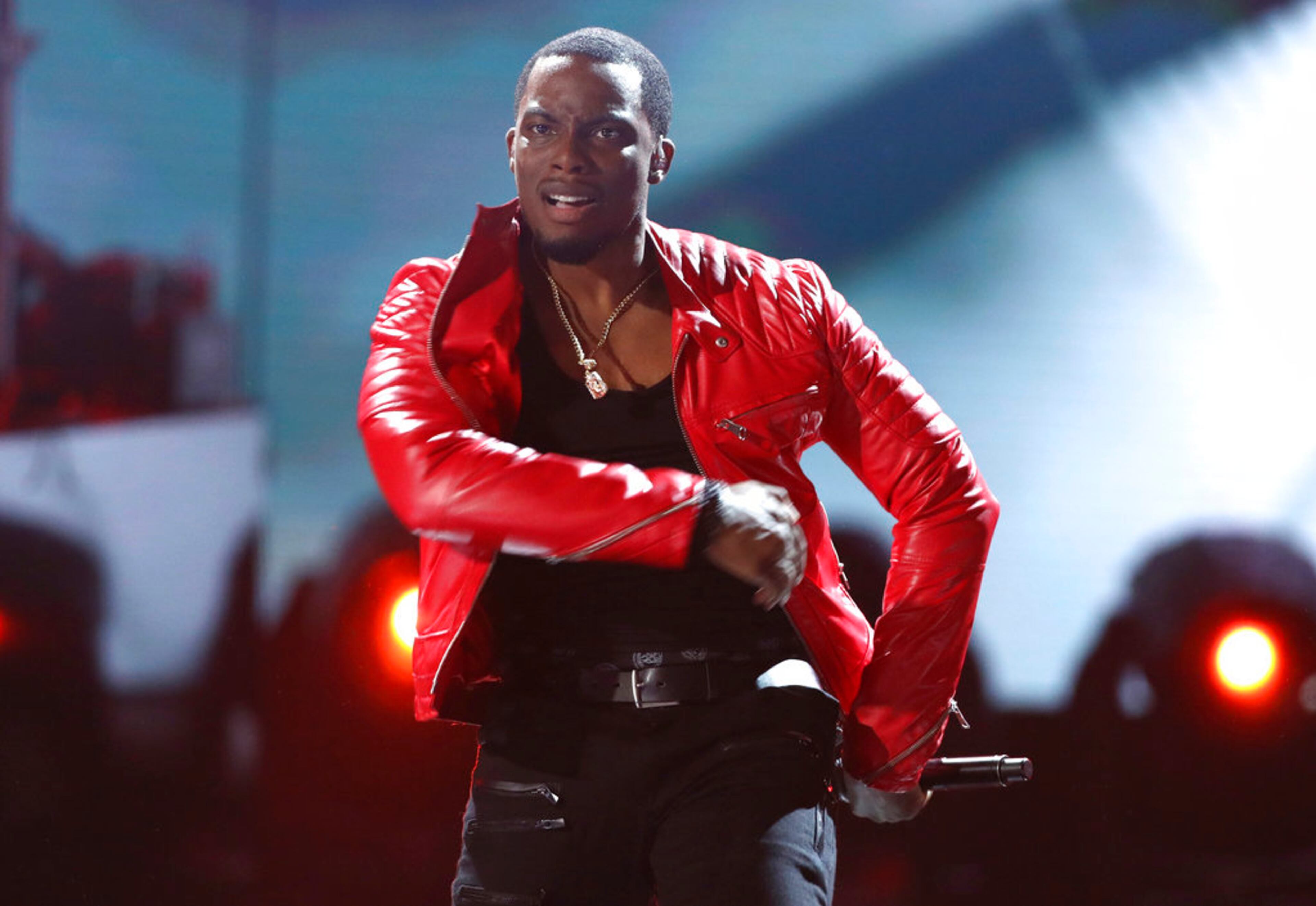 Woody McClain, from the cast of The New Edition Story, performs at the BET Awards at the Microsoft Theater on Sunday, June 25, 2017, in Los Angeles. (Photo by Matt Sayles/Invision/AP)