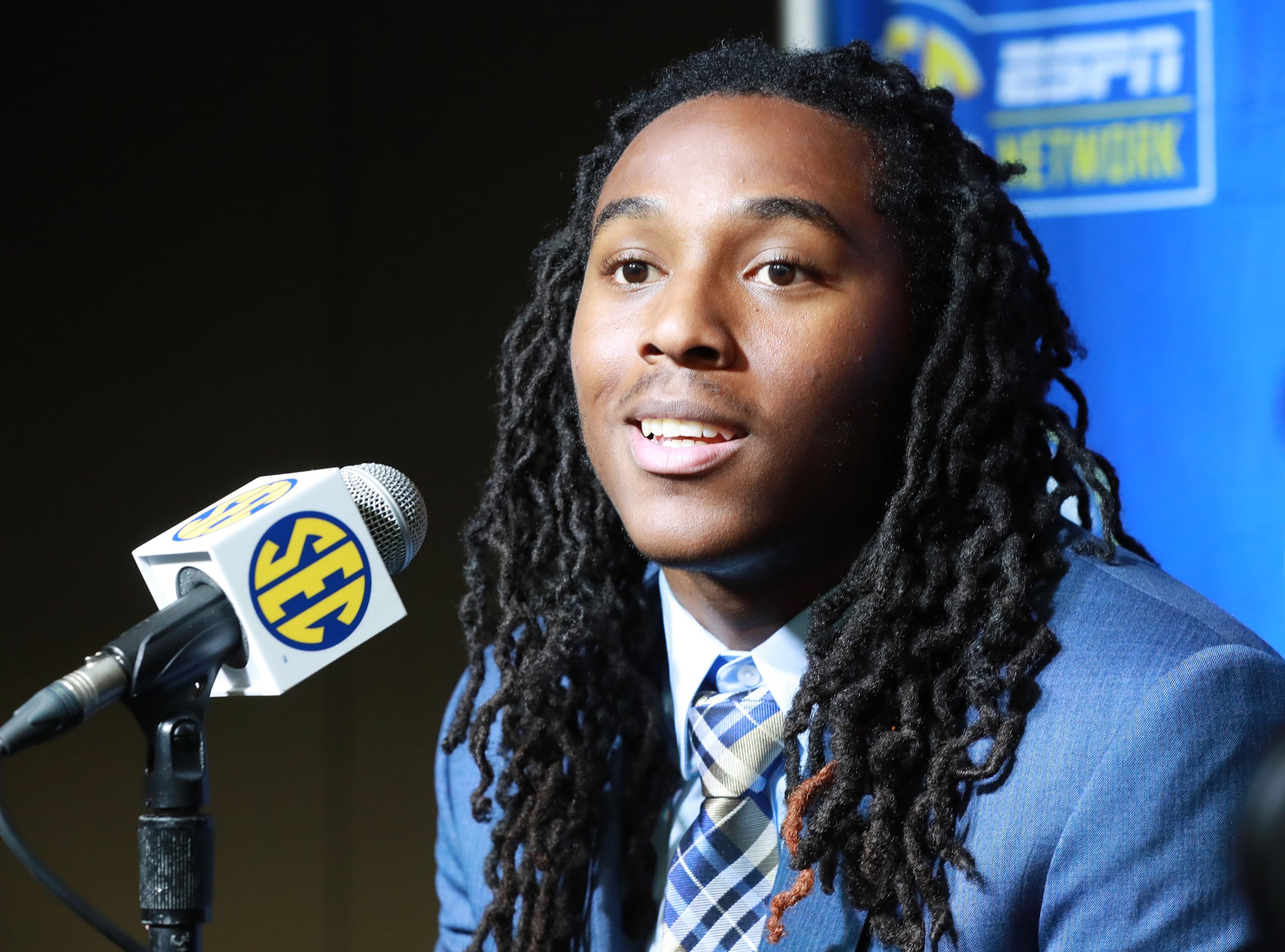 July 18, 2018 Atlanta: Tennessee wide receiver Marquez Callaway holds his SEC Media Days press conference at the College Football Hall of Fame on Wednesday, July 18, 2018, in Atlanta. Curtis Compton/ccompton@ajc.com