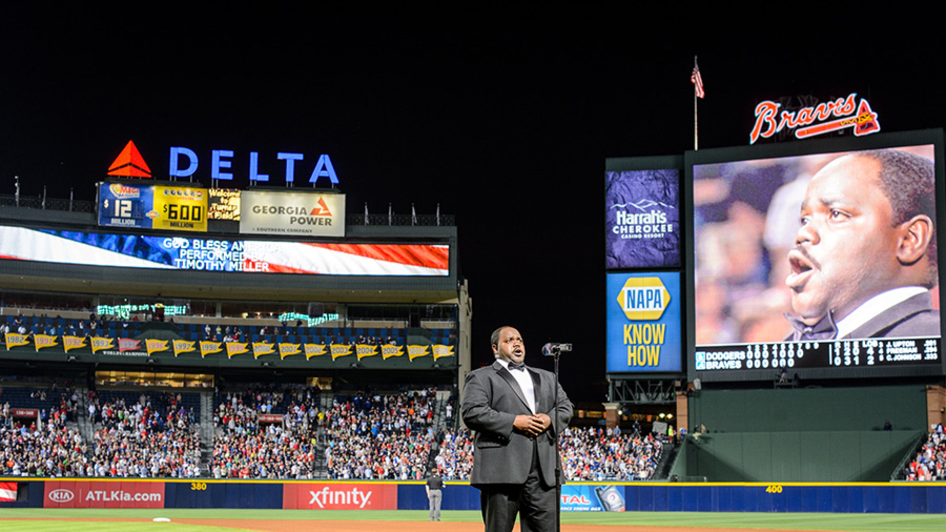 Timothy Miller, who performs "God Bless America" at Braves games at Turner Field is just hitting his stride. “For a tenor, this is when his voice really kicks in, in his early 30s,” Miller said.