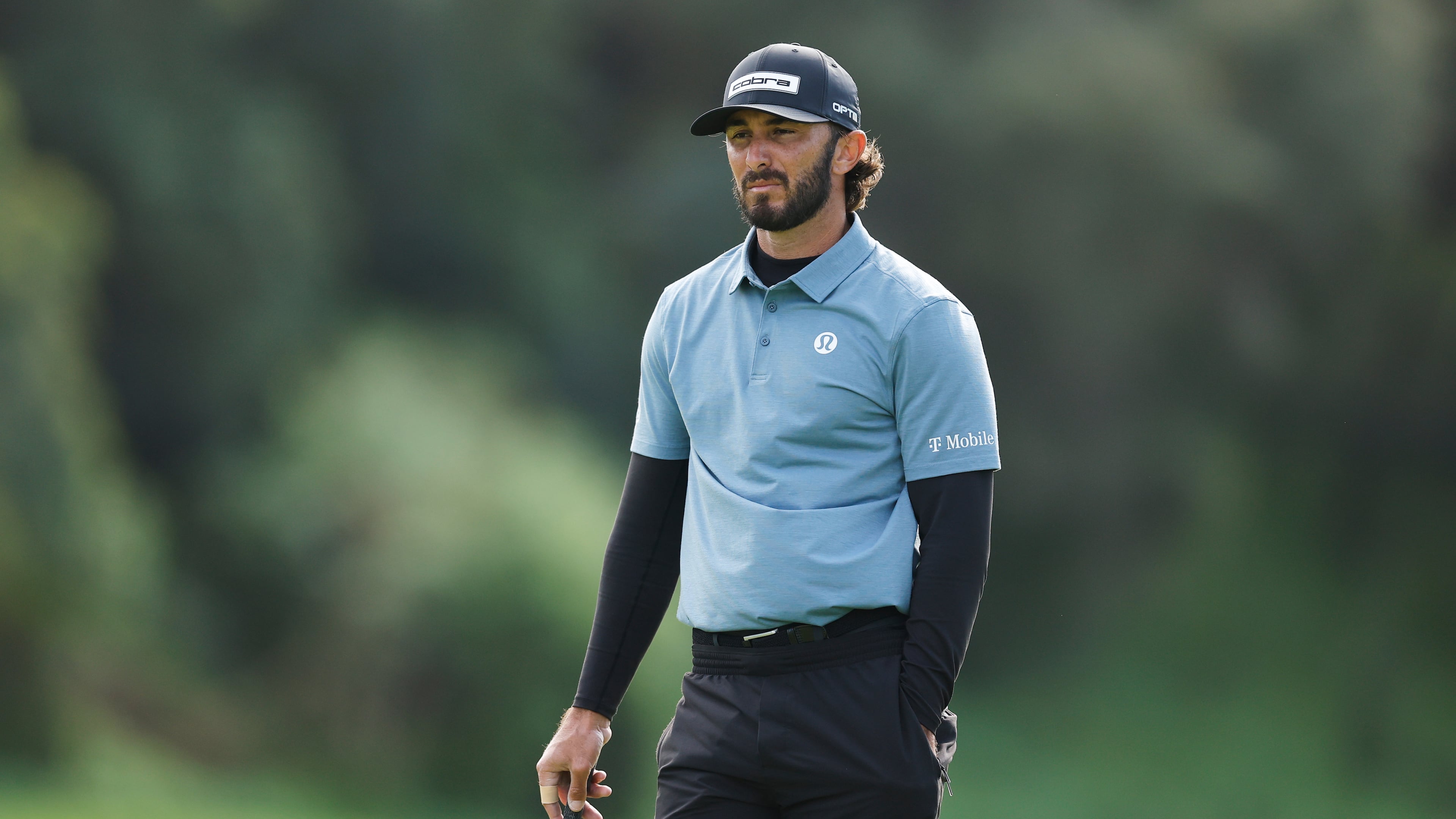 Max Homa waits to putt on the eighth green during the first round of the Genesis Invitational golf tournament at Riviera Country Club, Thursday, Feb. 19, 2026, in the Pacific Palisades area of Los Angeles. (AP Photo/Caroline Brehman)