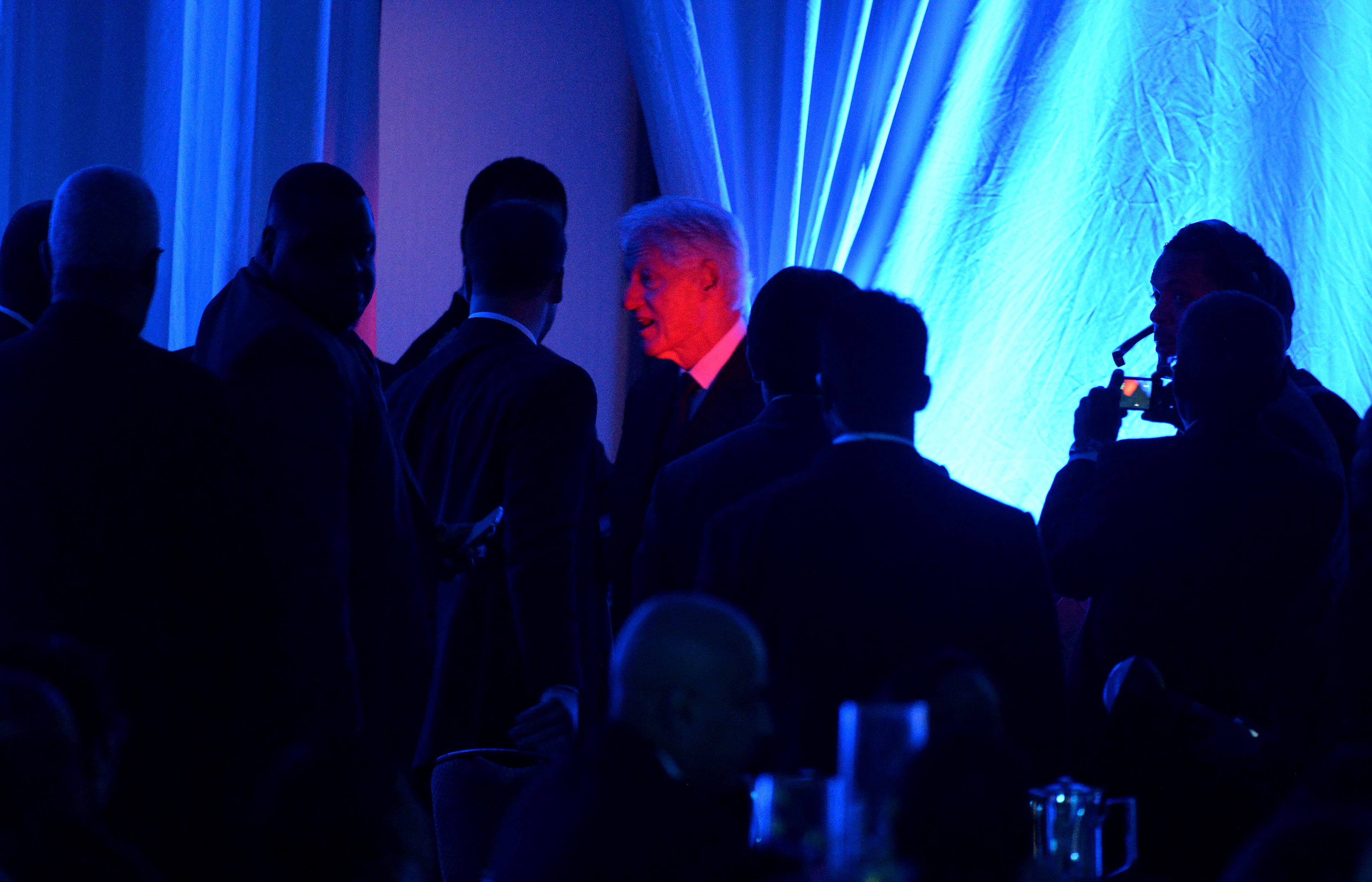 January 17, 2015 Atlanta - President Bill Clinton leaves the stage after he received the Salute to Greatness Award during the annual Salute to Greatness Awards Dinner at the Hyatt Regency on Saturday, January 17, 2015. HYOSUB SHIN / HSHIN@AJC.COM