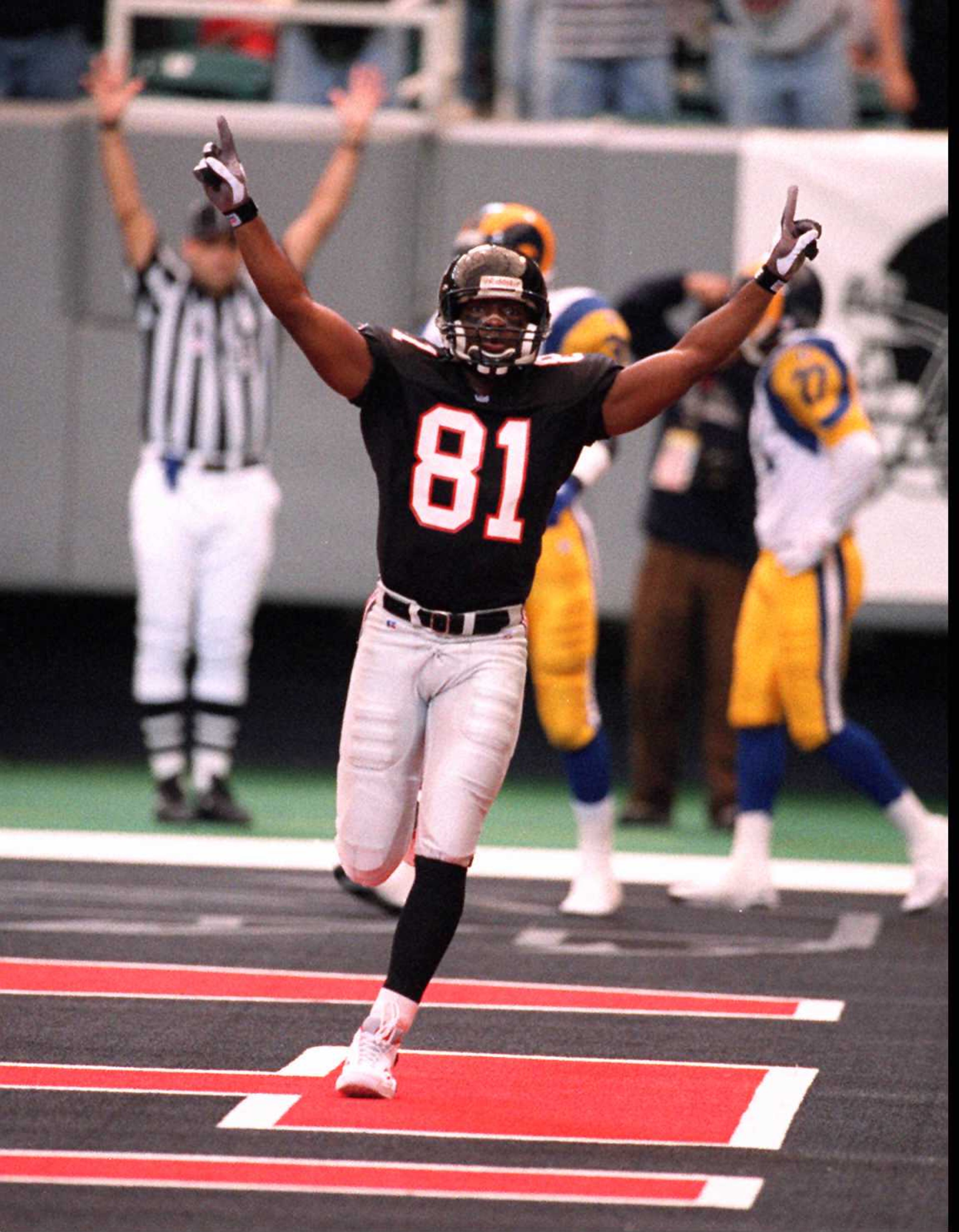 Wide receiver Terance Mathis played eight seasons for the Falcons, including the 1998 Super Bowl season, when he caught 64 passes for 1,136 years and an incredible 17.8 yards per catch average. | Learn whatever happened to Terance Mathis