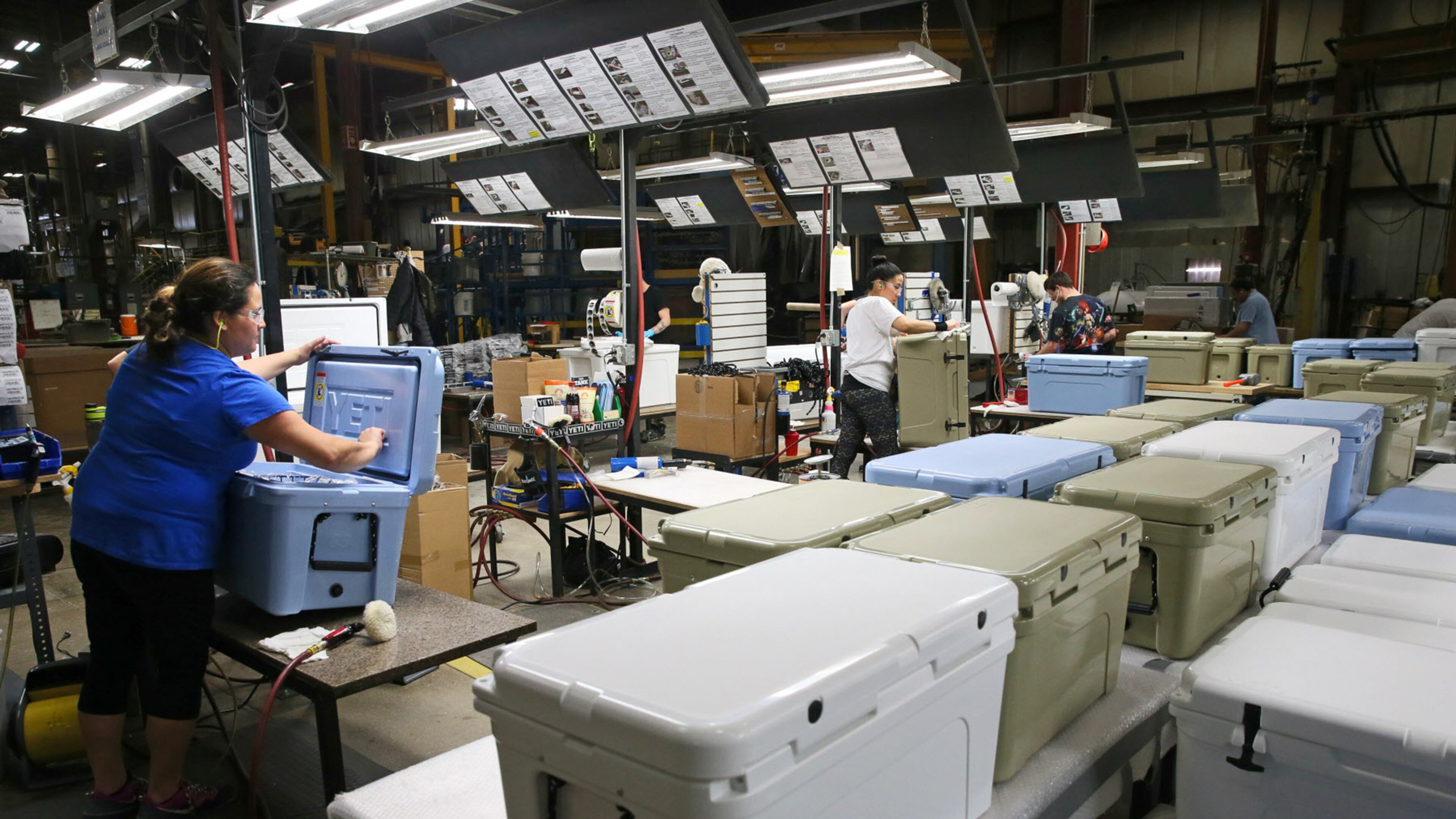 Yeti coolers are molded and built at Ducthland Plastics in Oostburg, Wis., on Jan. 19, 2016. Yeti coolers are popular with hunters, campers, fisherman and sports event tailgaters.Michael Sears/Milwaukee Journal Sentinel