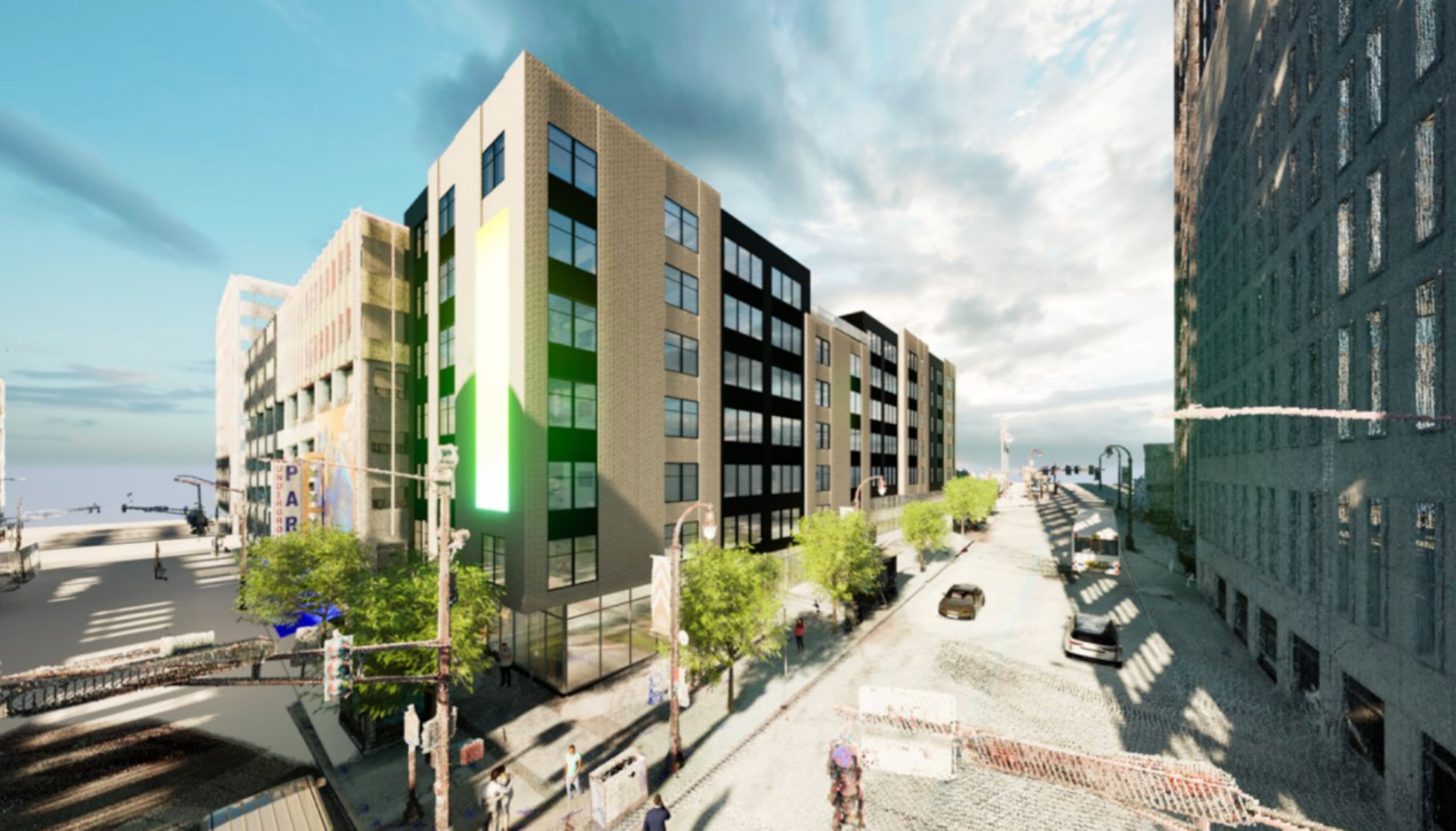This is a rendering of the planned new affordable senior housing building called 5 Peachtree, which is within the 2 Peachtree development plan. (Courtesy of Invest Atlanta)