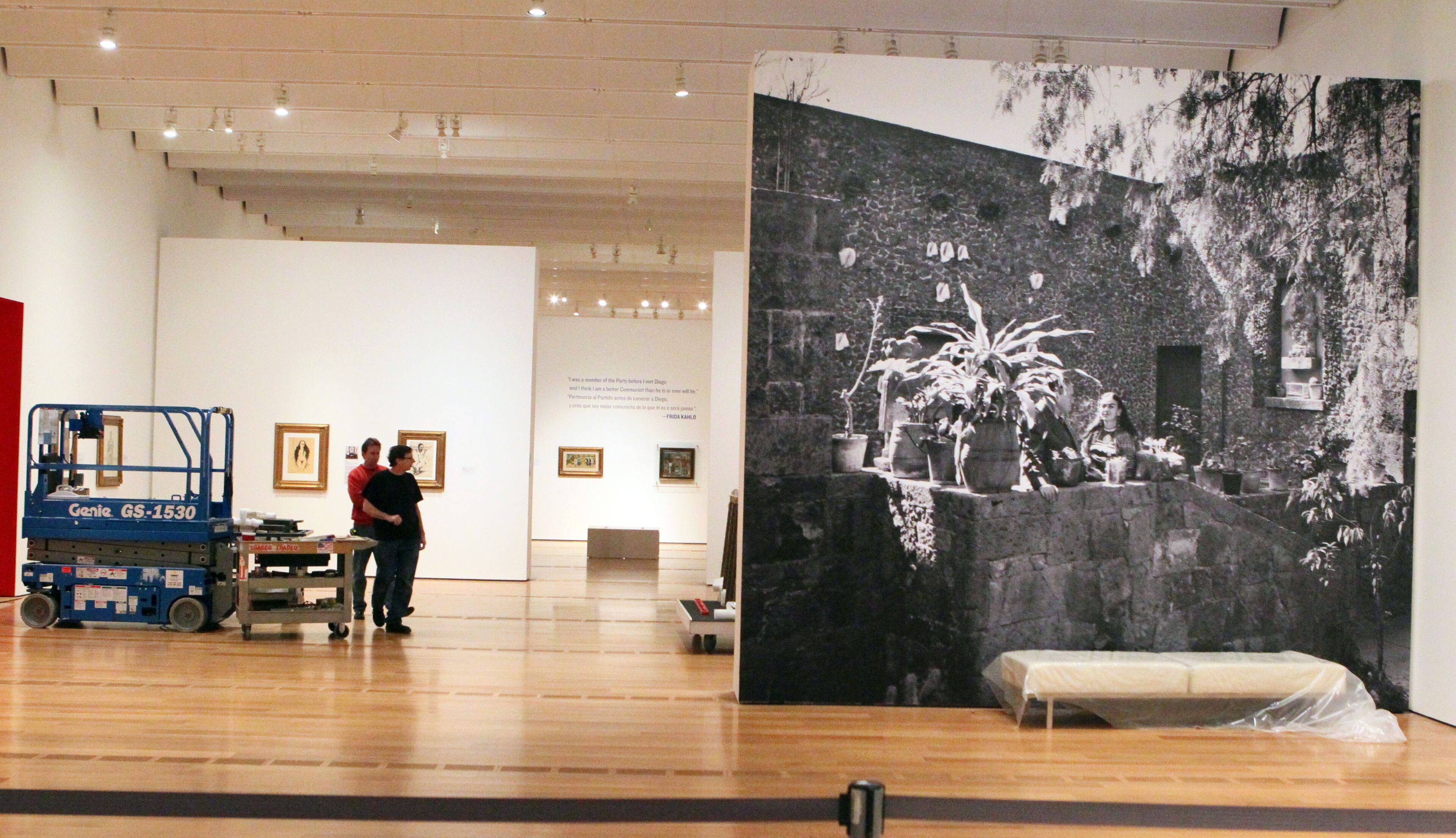 High Museum workers put together parts of the new exhibit "Frida & Diego" on Tuesday, Feb. 5, 2013. The High is the only United States venue for the dual retrospective.