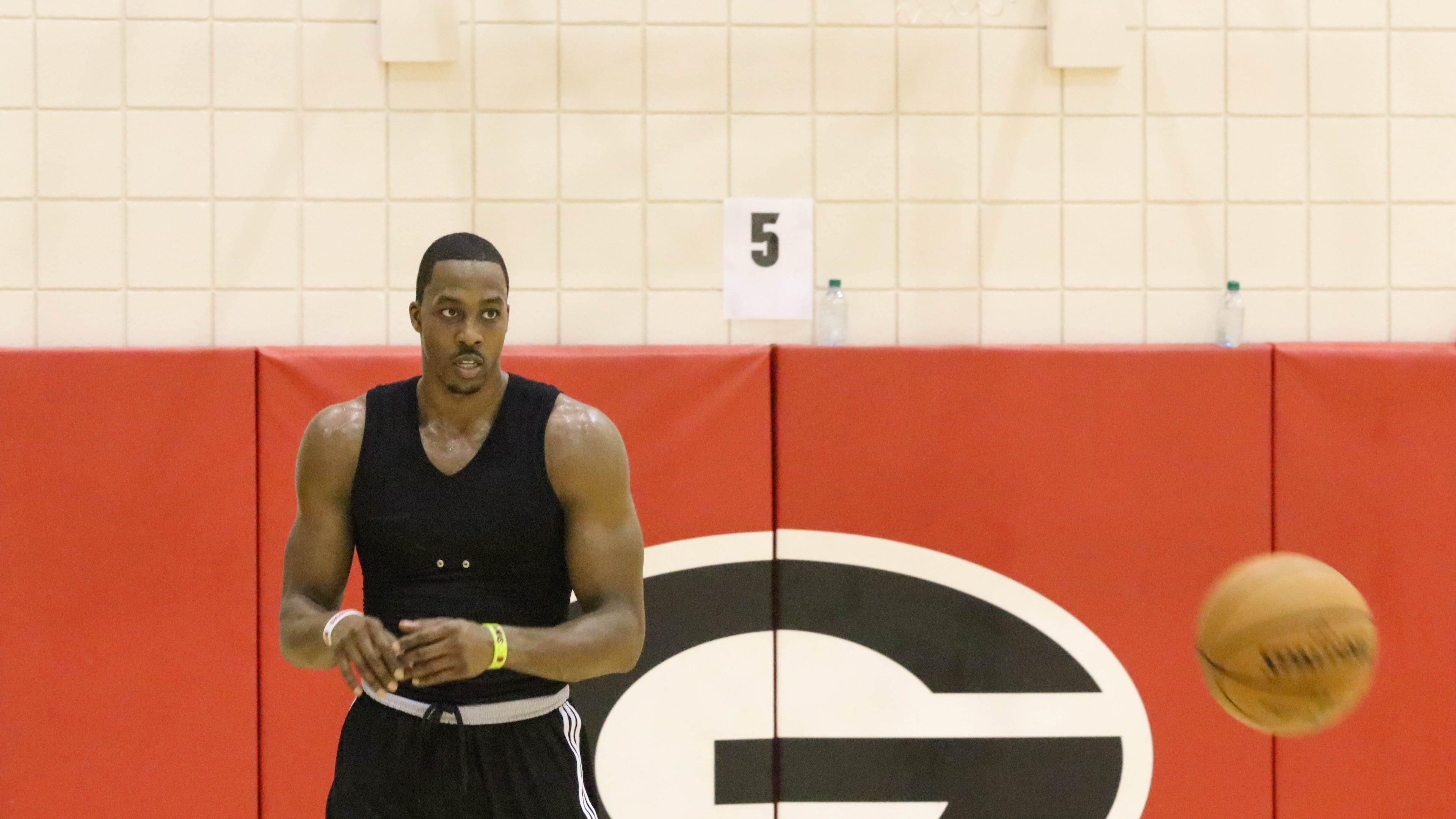 Dwight Howard during the Atlanta Hawks' training camp at Stegeman Coliseum in Athens, Georgia on Tuesday, Sept. 27, 2016. (Photo by Cory A. Cole)