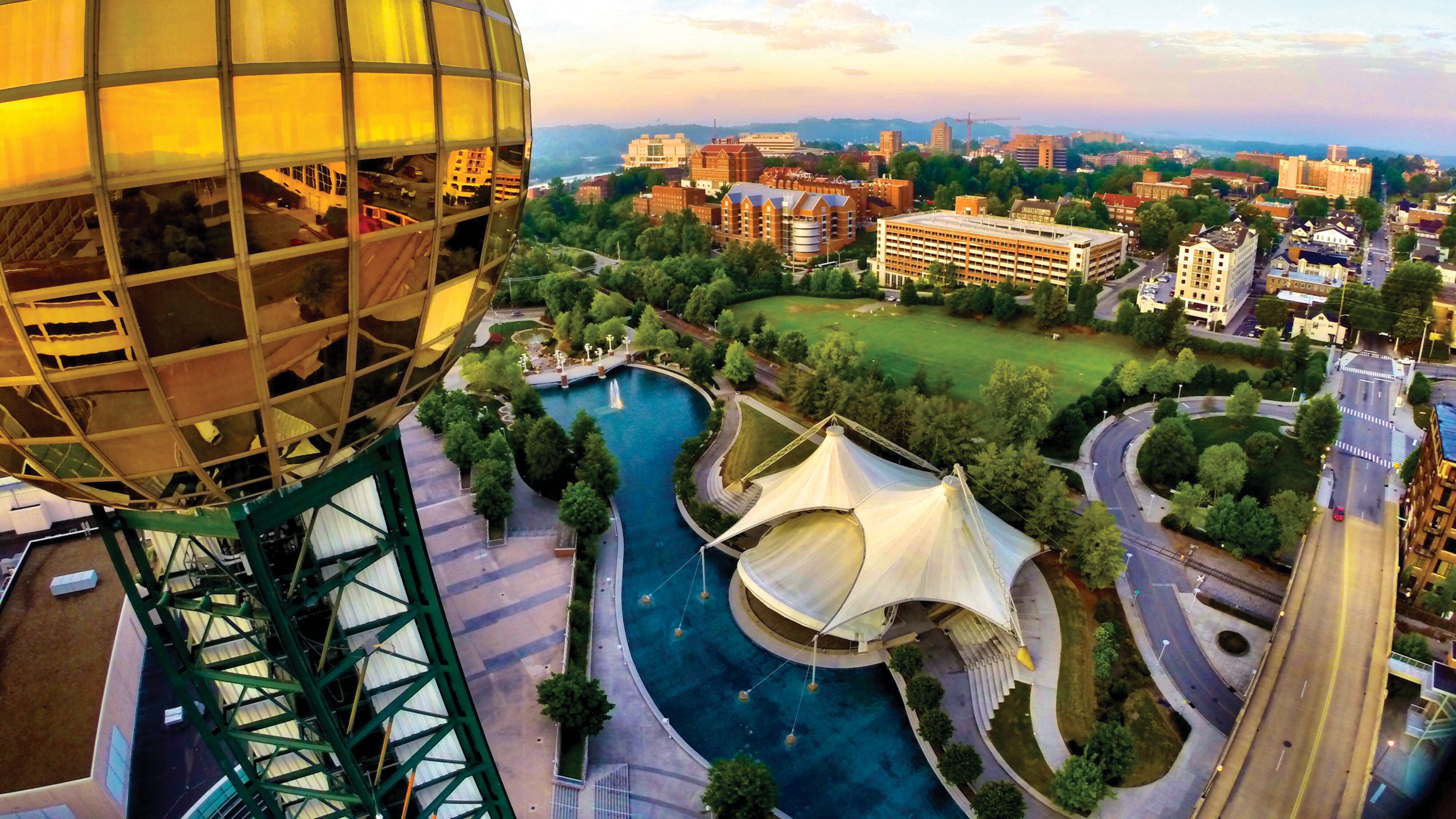 Built for the 1982 World's Fair and now a local landmark, Knoxville's Sunsphere offers panoramic views of the city.
(Courtesy of Visit Knoxville)