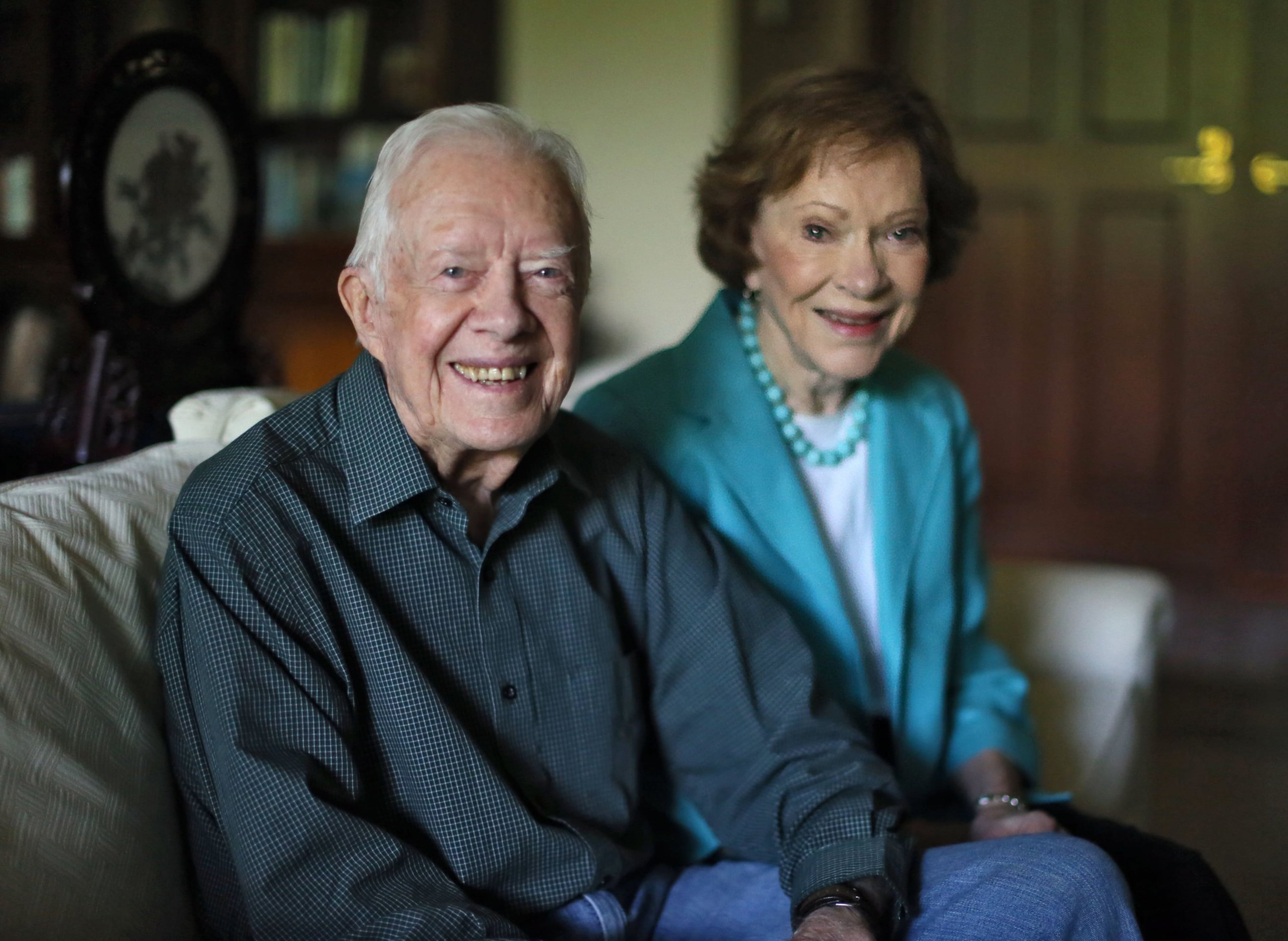 2016: Jimmy and Rosalynn Carter talk about their years together in his office at the Carter Center in Atlanta, on the occasion of their 70th wedding anniversary. BOB ANDRES / BANDRES@AJC.COM