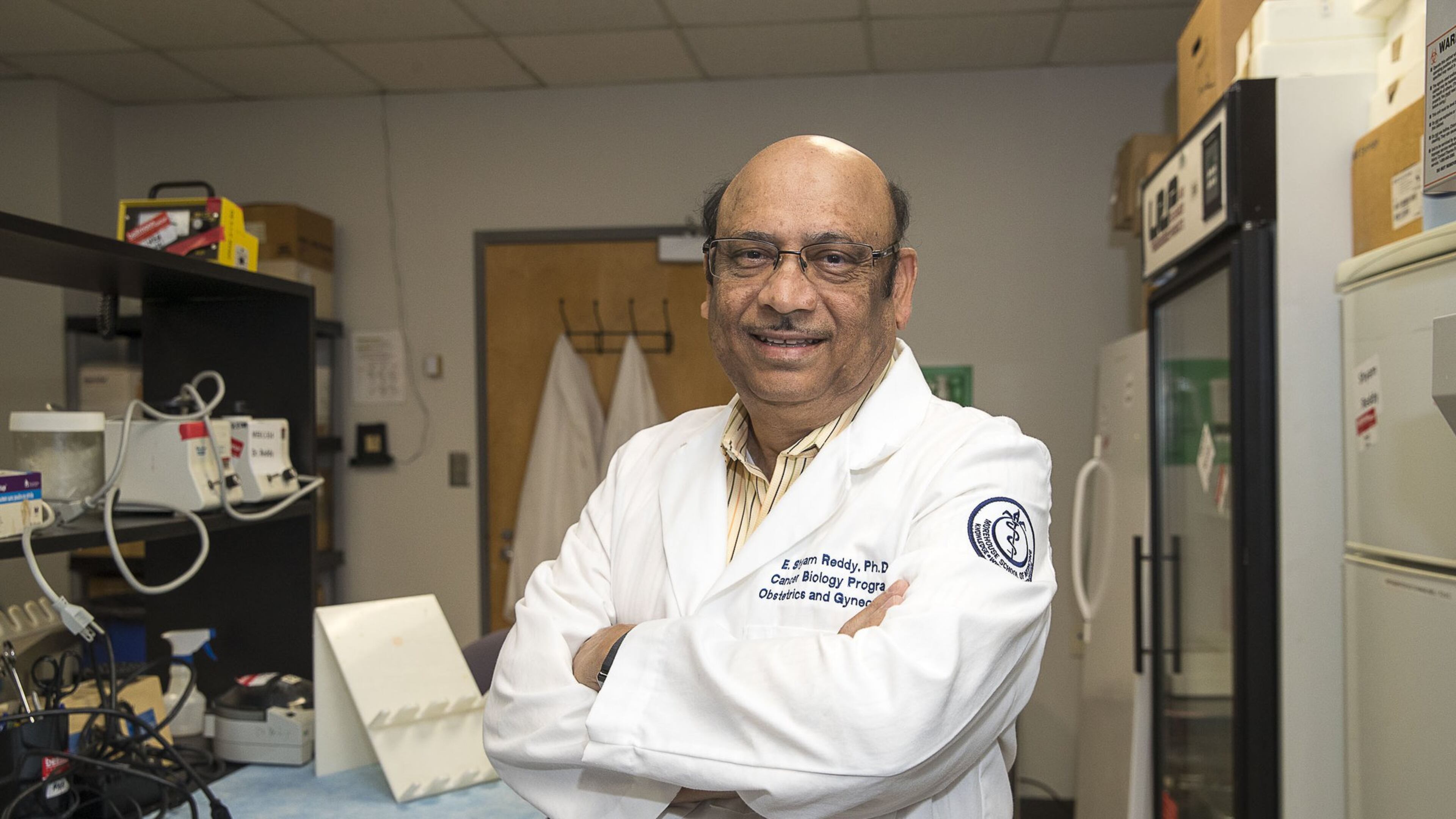 E. Shyam P. Reddy, Ph.D., professor and director of the Cancer Biology Program at Morehouse School of Medicine, is in the vanguard of the study of cancer genomics. (Alyssa Pointer/Atlanta Journal-Constitution)